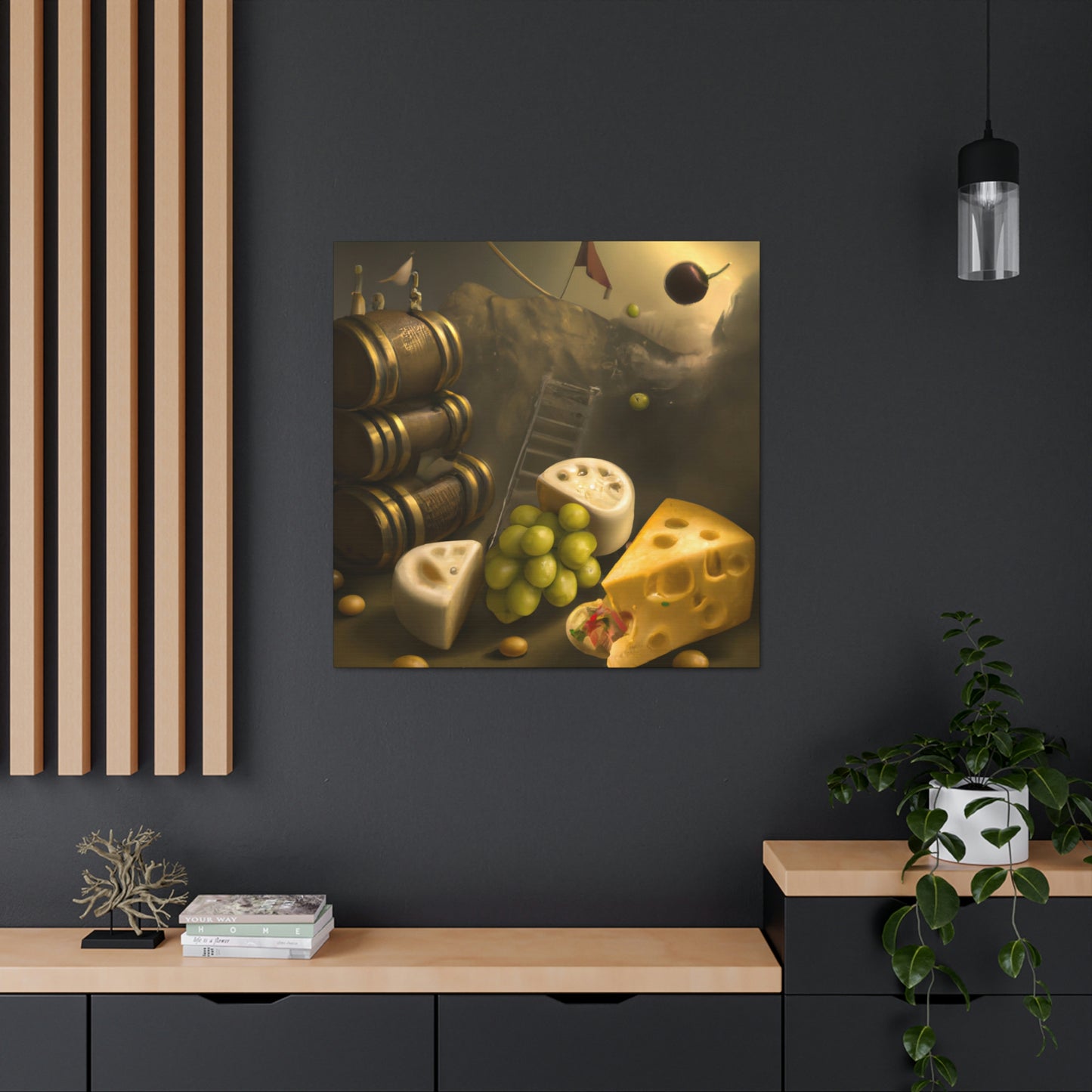 "Cheese Grapes Steampunk" - Canvas