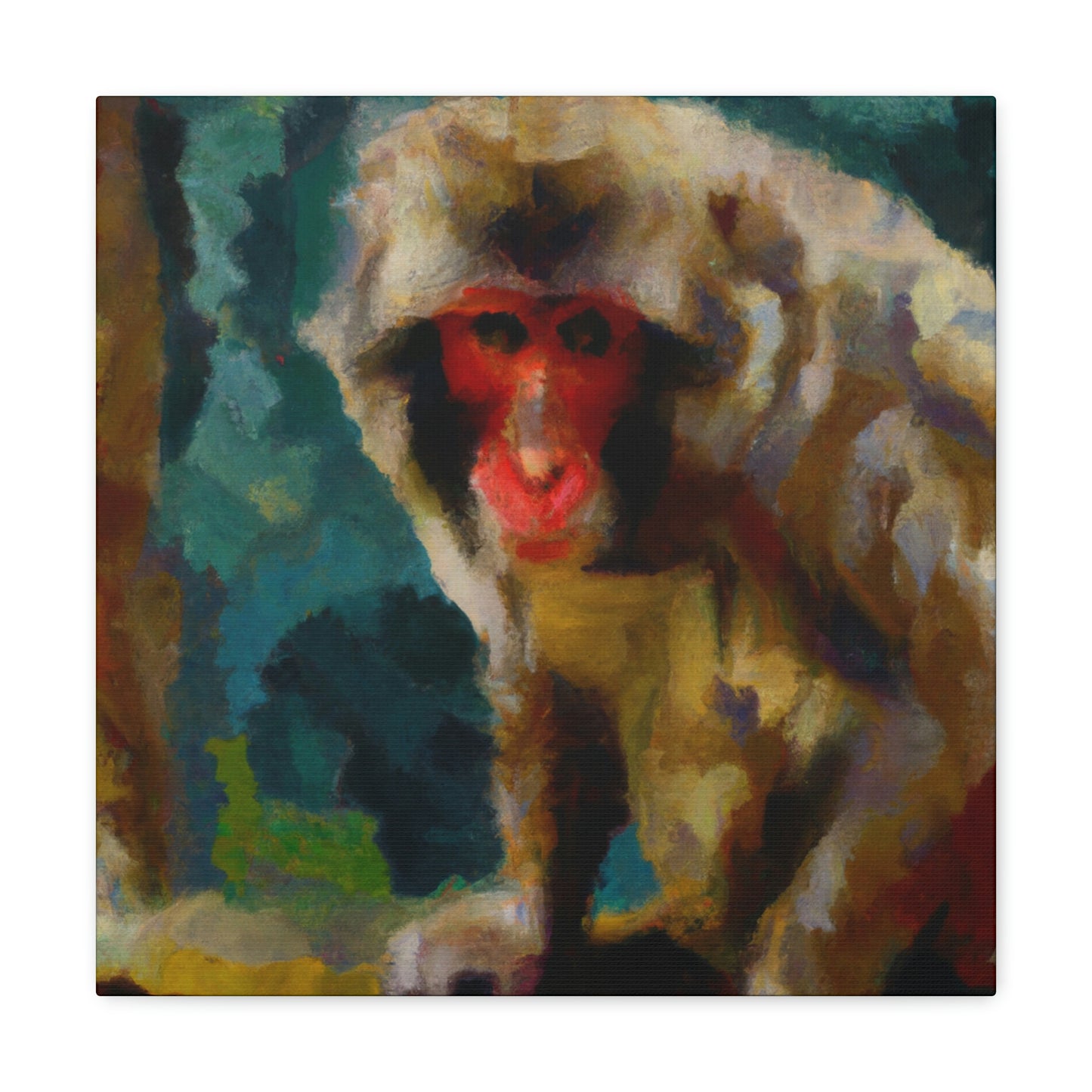 "Macaque in Contemplation" - Canvas