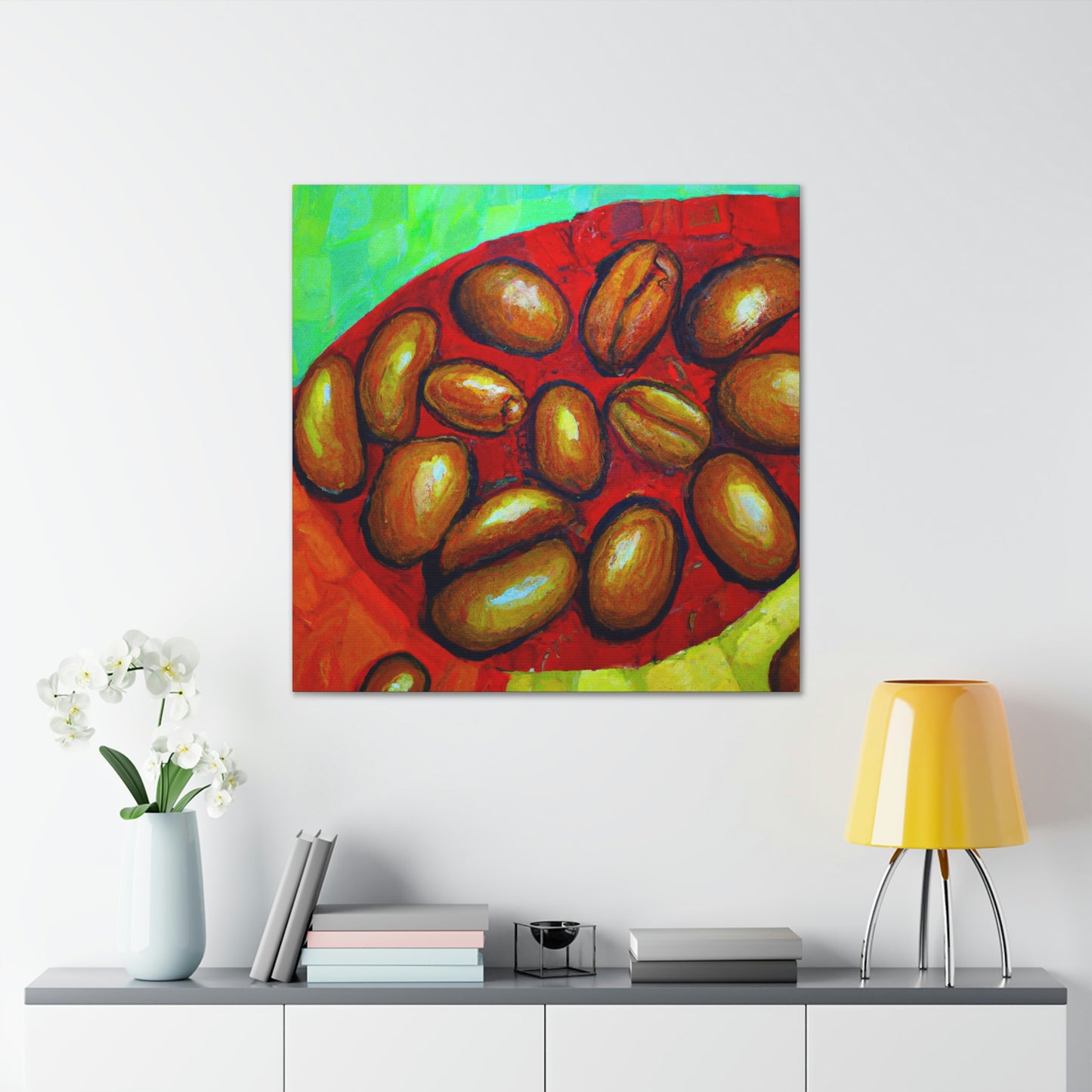 Coffee Beans in Color - Canvas