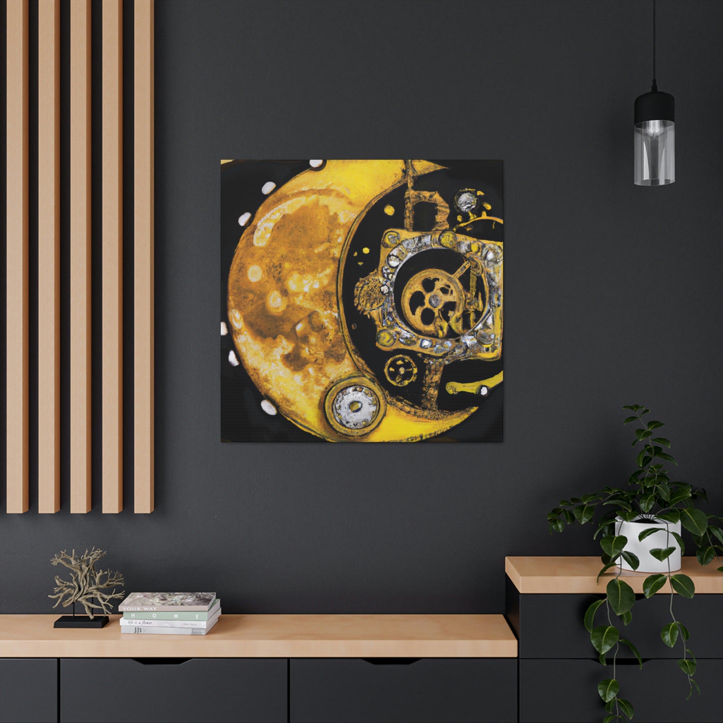 "Moonlit Clockwork Dreamscape" - Canvas