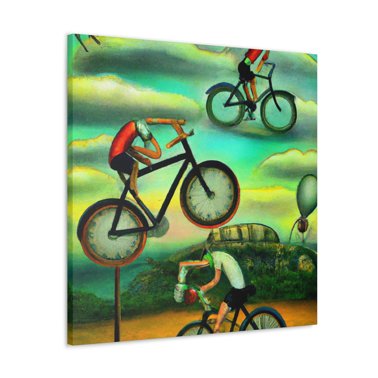 "Wheeled Dreamscape Biking" - Canvas