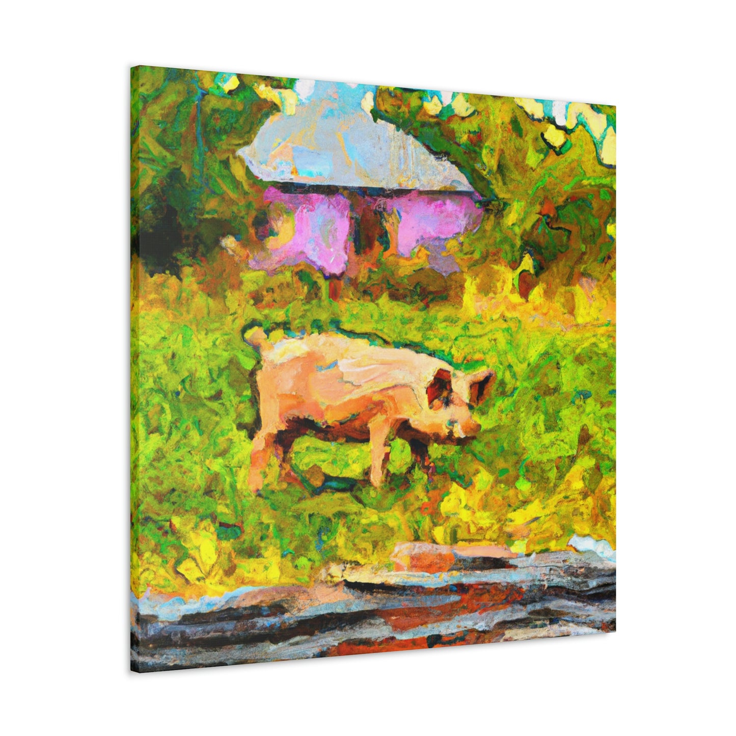 "Pig in Impressionism" - Canvas