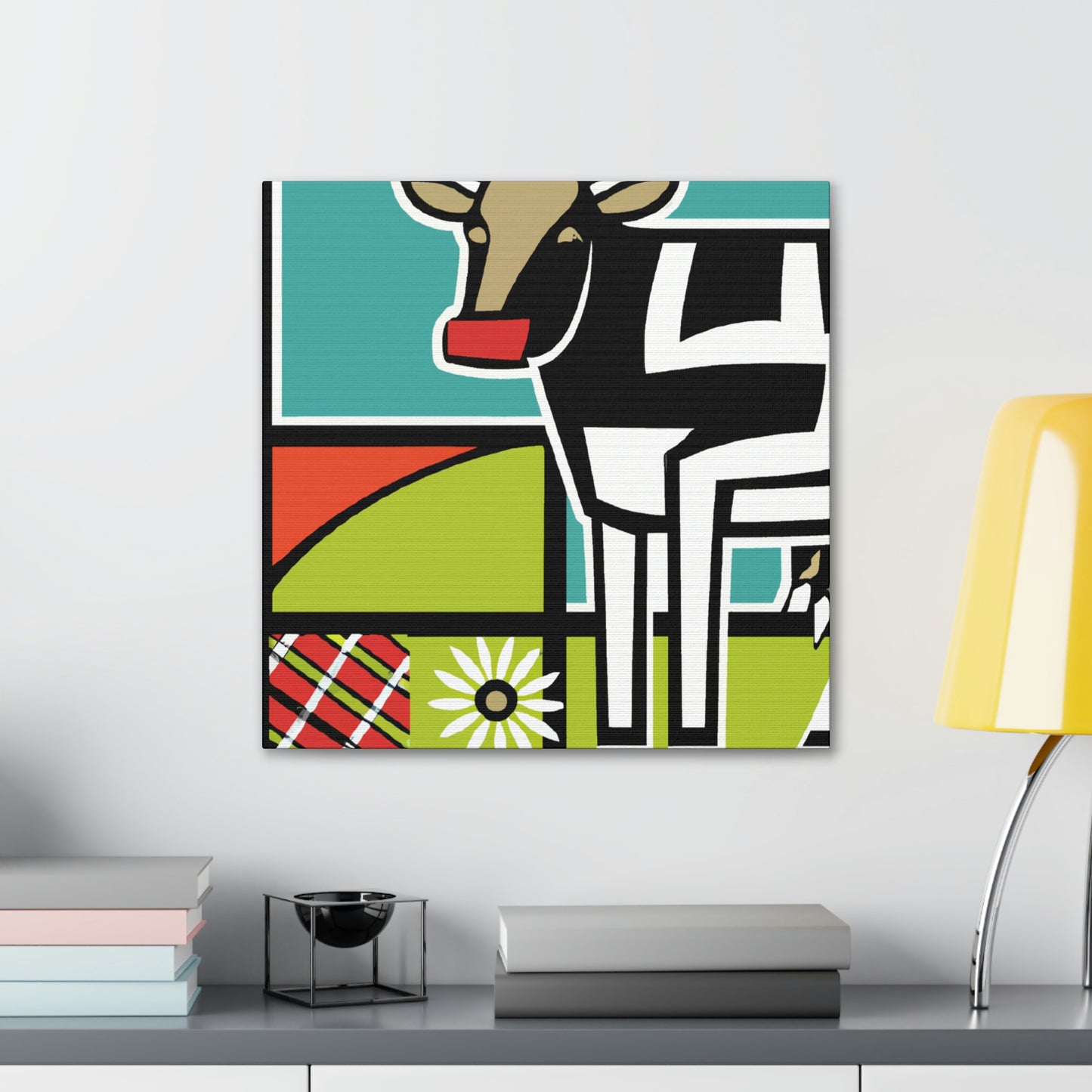 "Cow among Art Deco" - Canvas