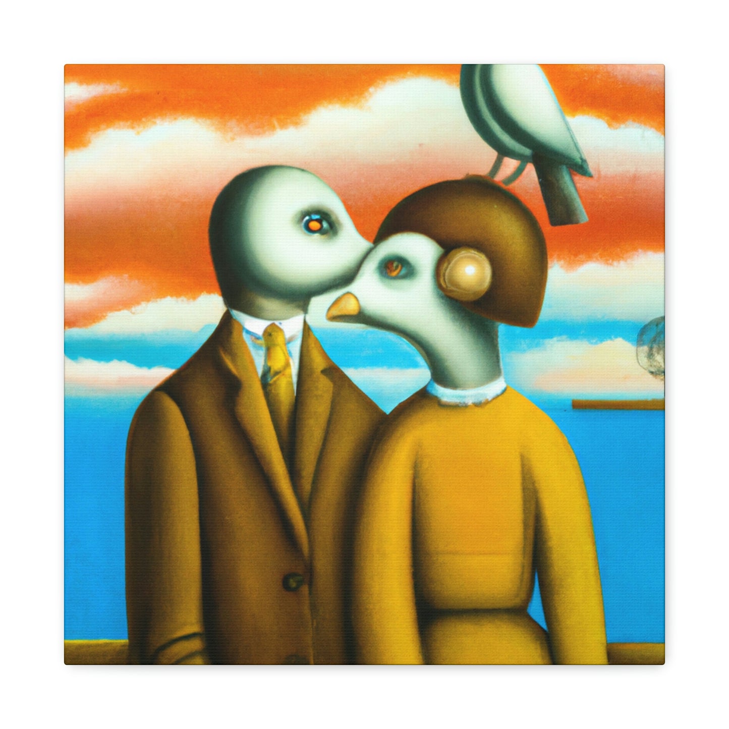 "Lovebirds in Surrealism - Canvas