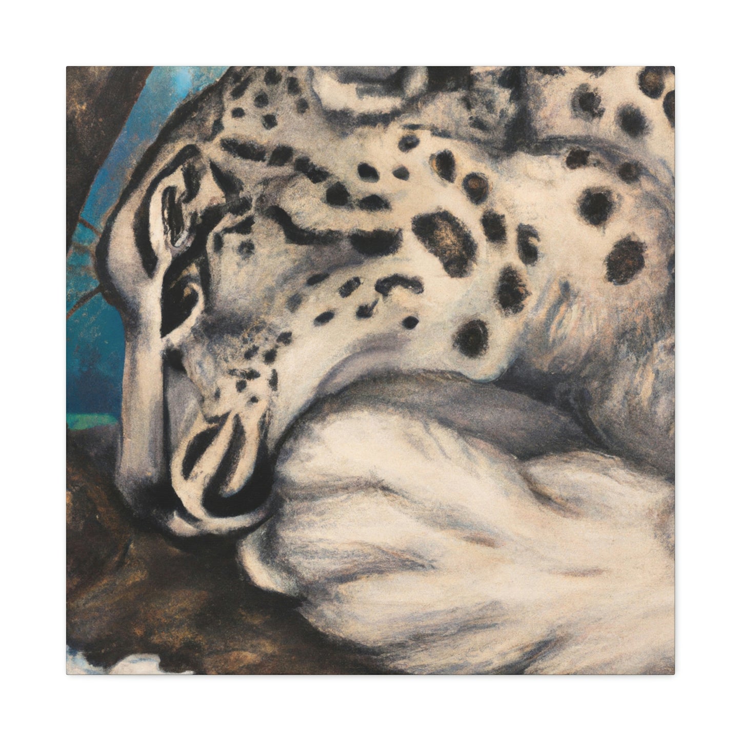 Snow Leopard Silhouette - Canvas