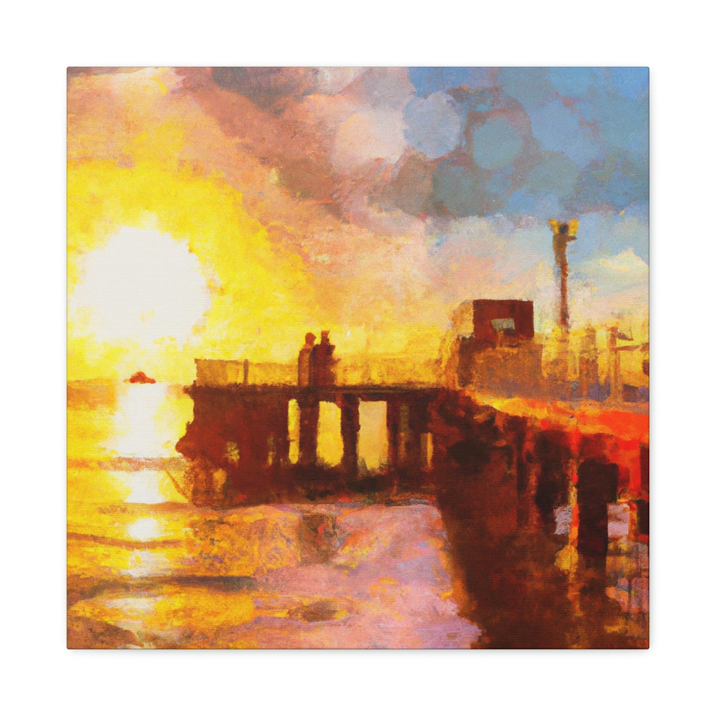 Pier Sunlit Reflection - Canvas