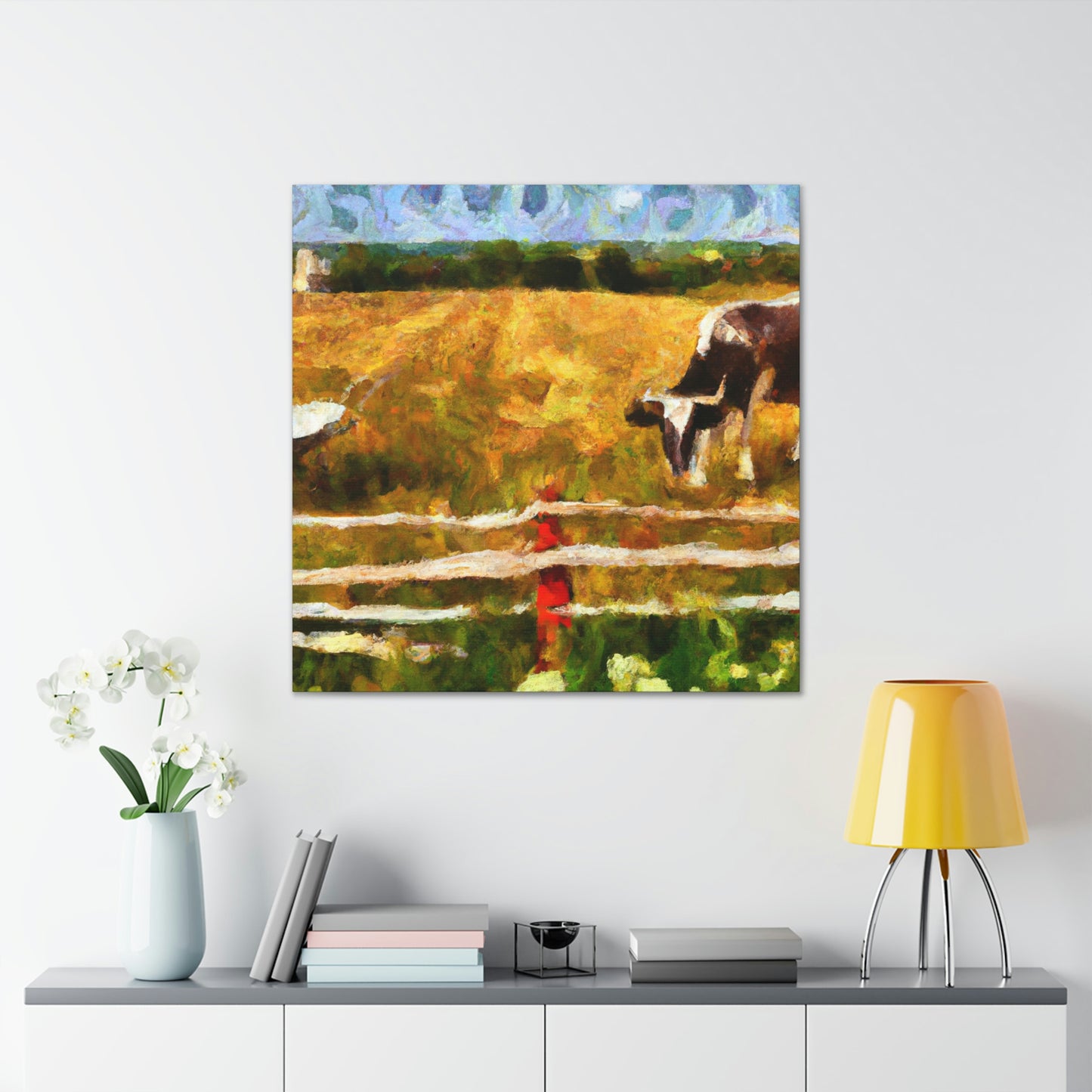 Cow On Pastureland - Canvas