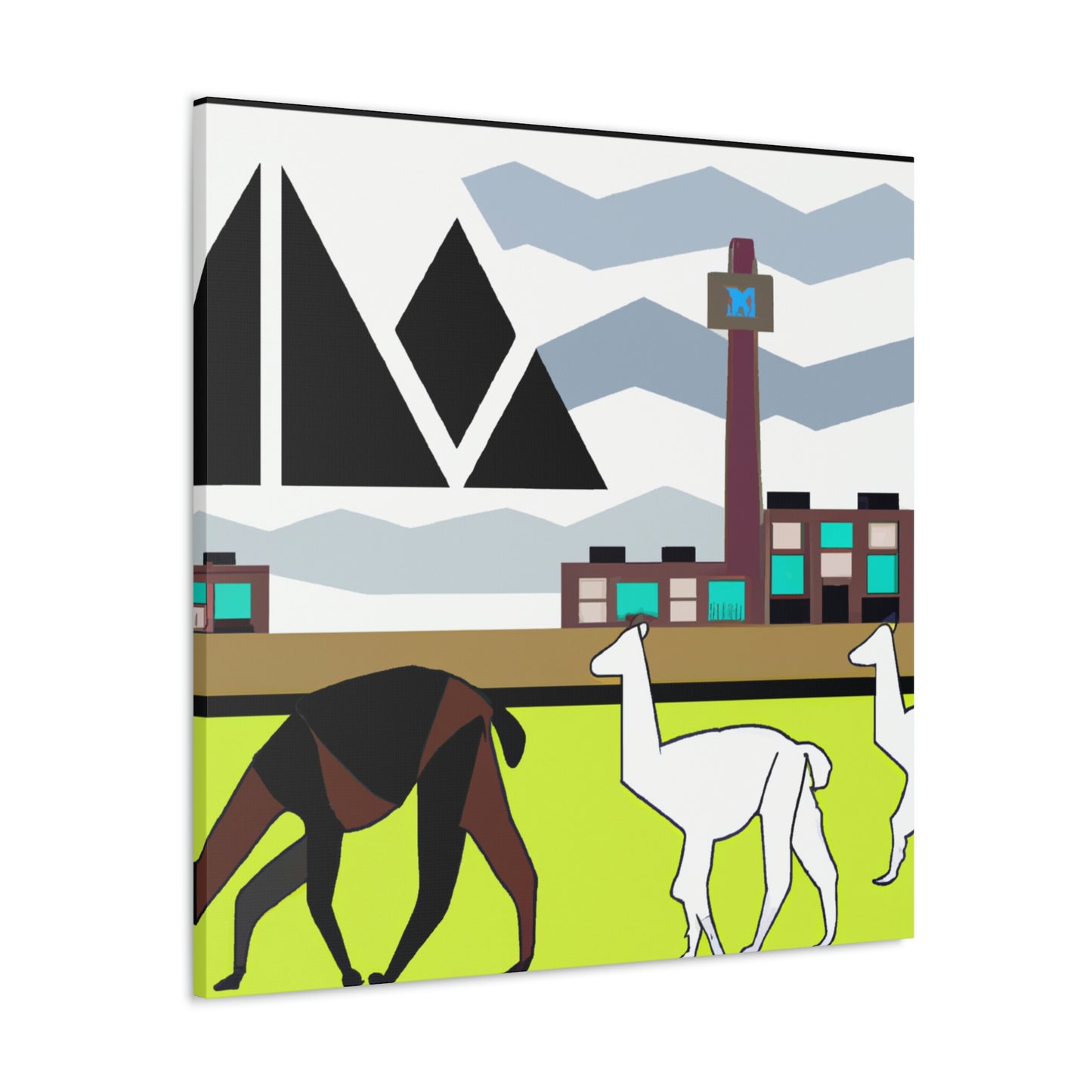 Llama Alights Glamorously - Canvas