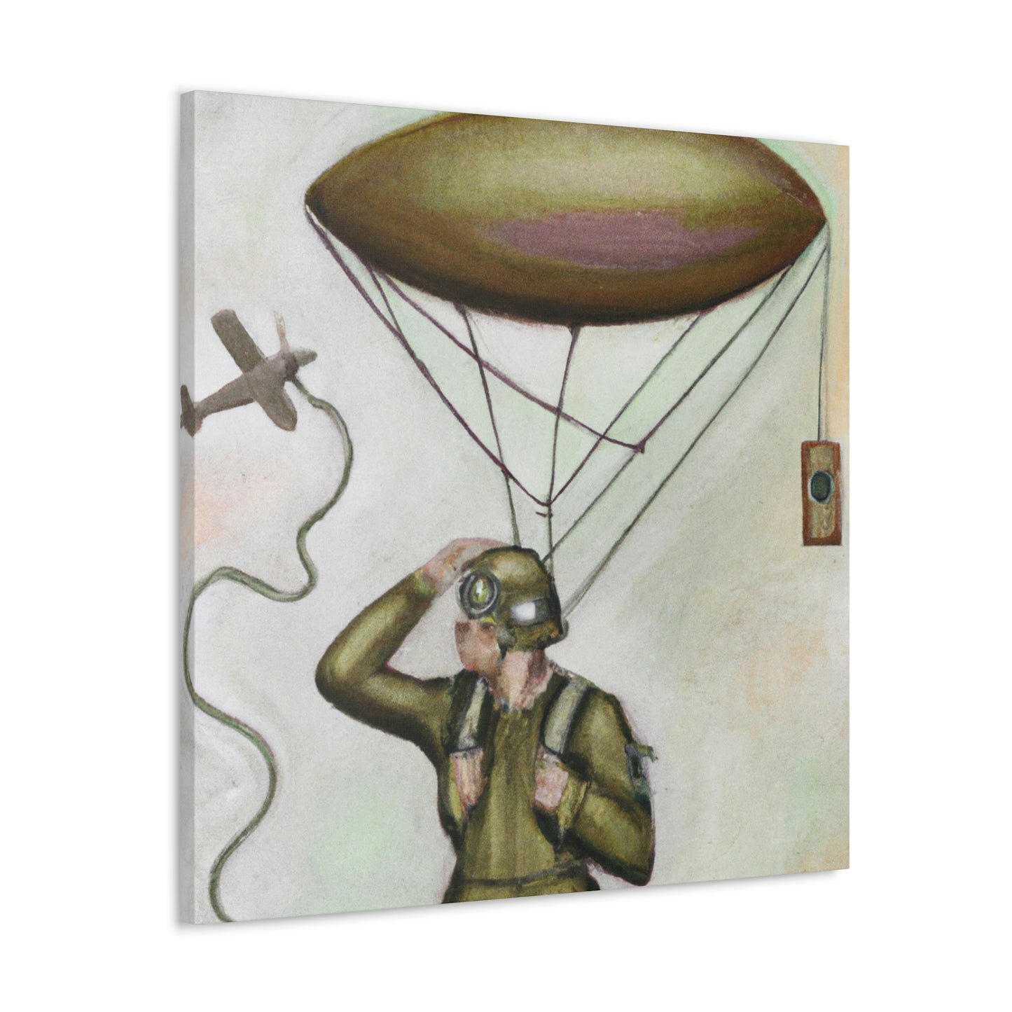 Paratrooper in Moonlight. - Canvas