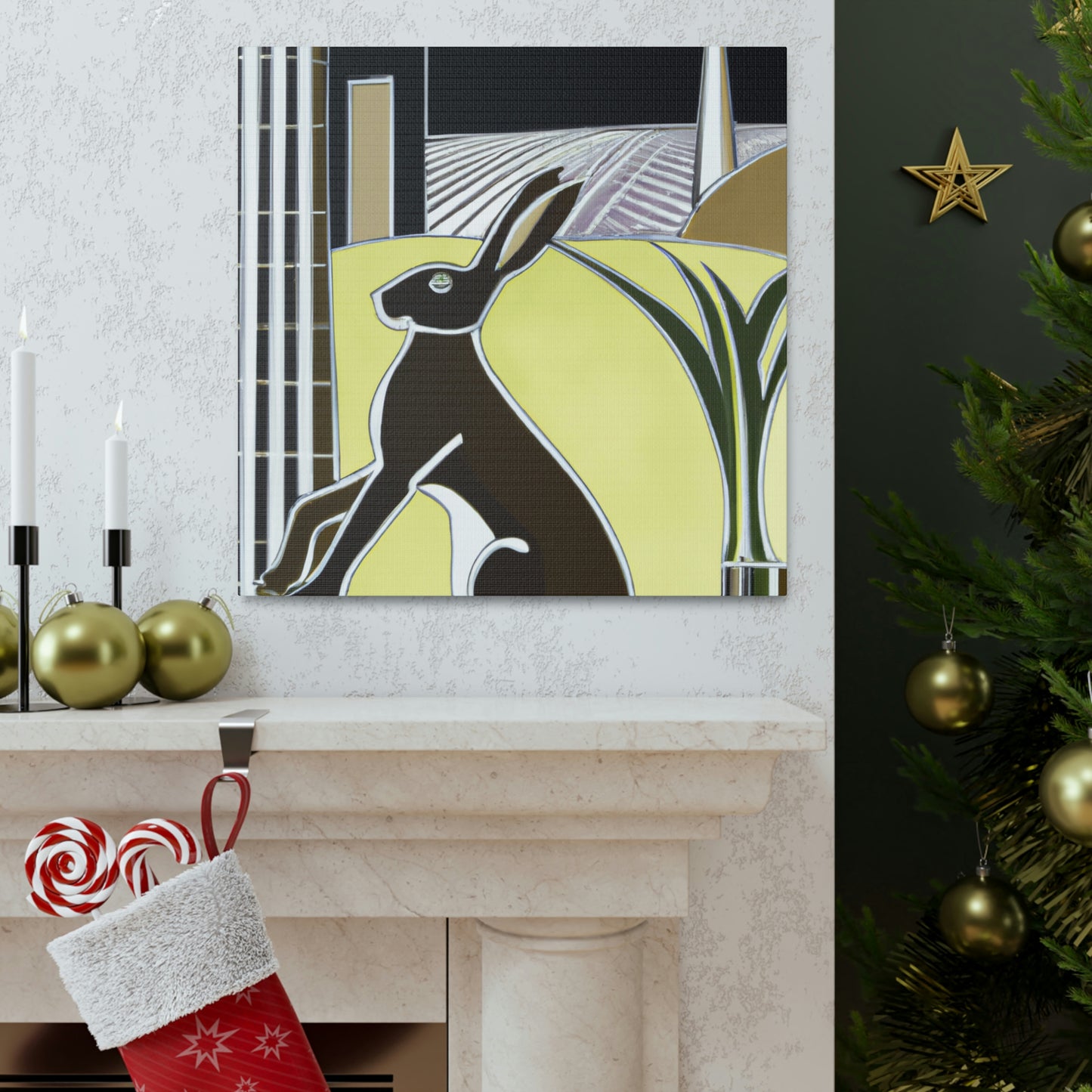 Rabbit in Art Deco - Canvas