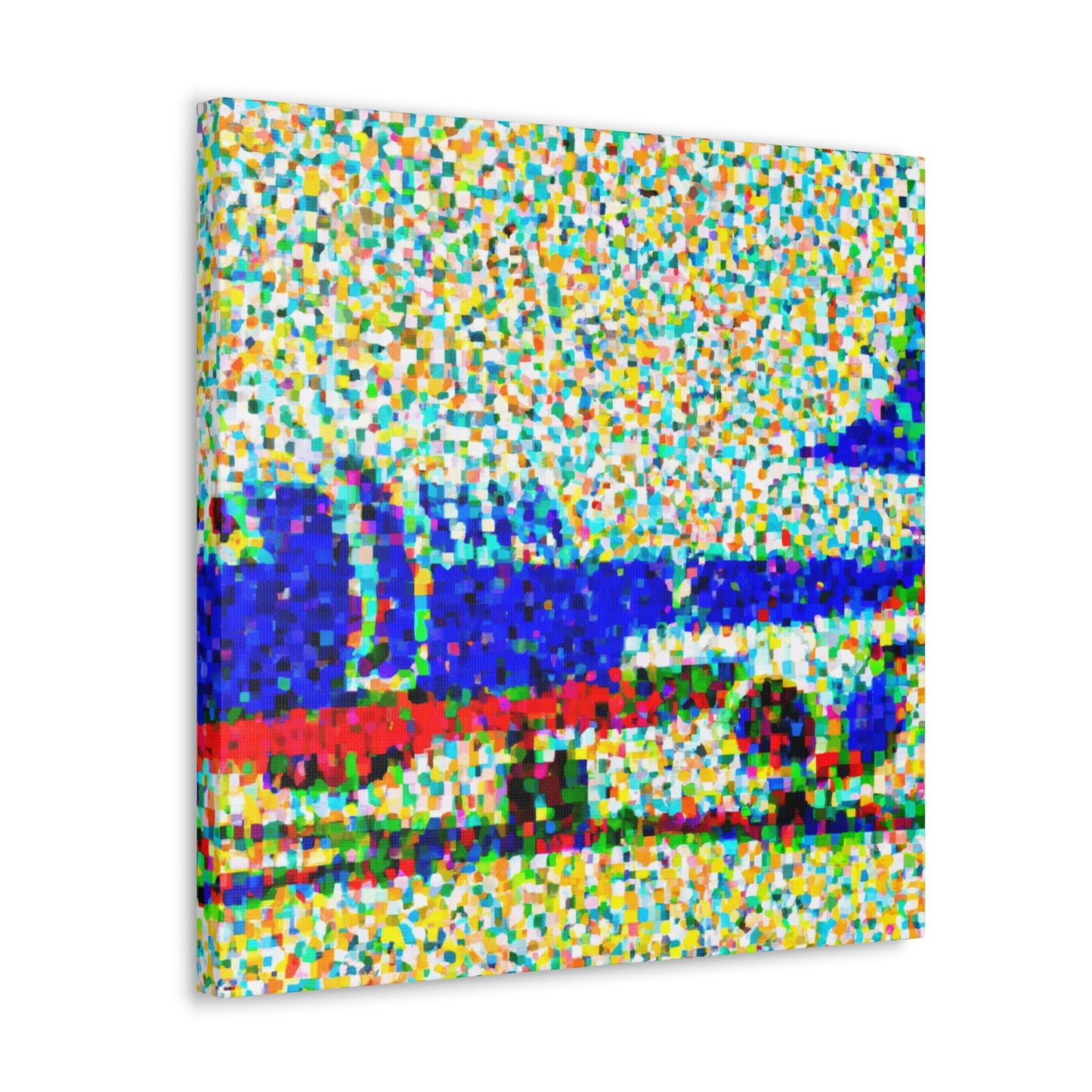 "Aerial Plane Pointillism" - Canvas