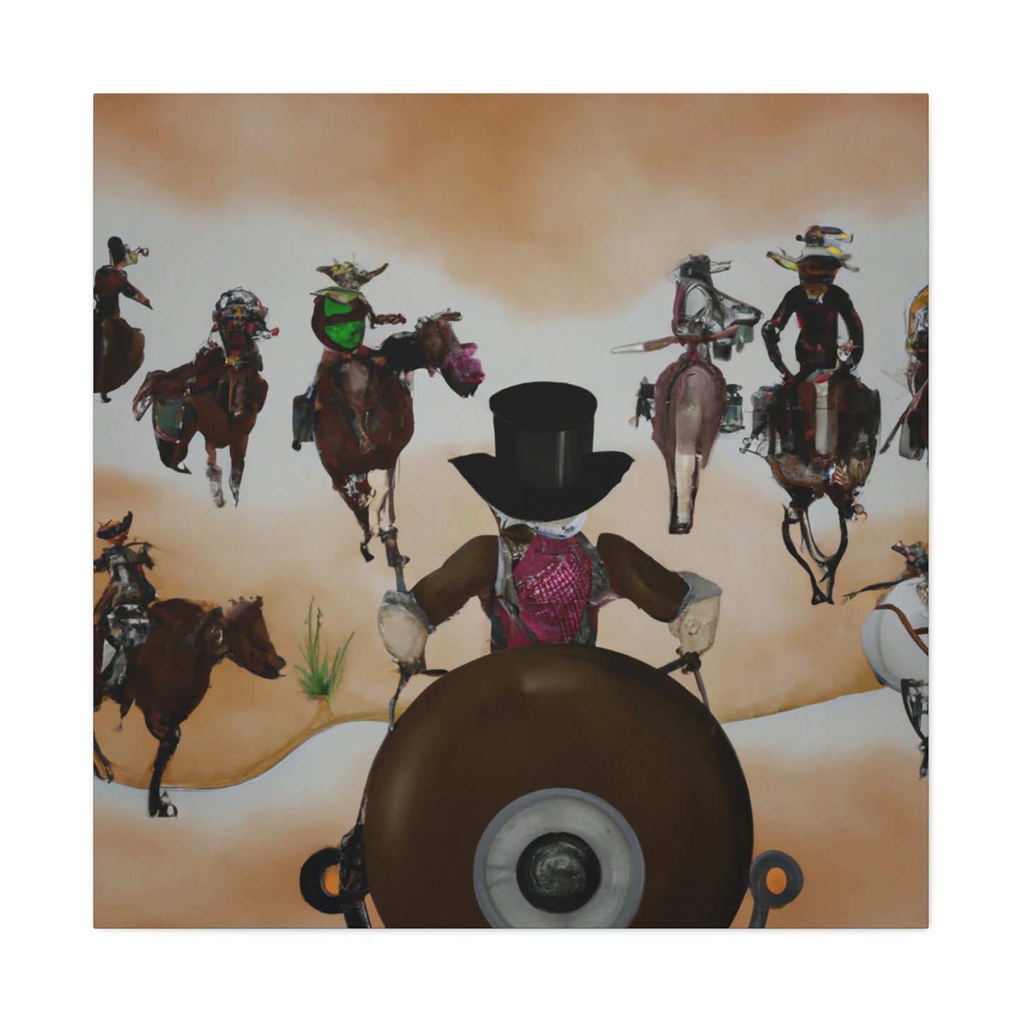 "Cattle Herding Steampunk" - Canvas