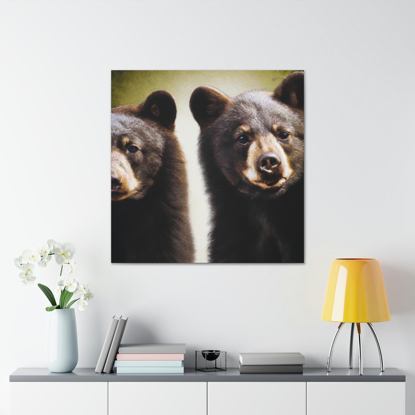 "Black Bears in Nature" - Canvas