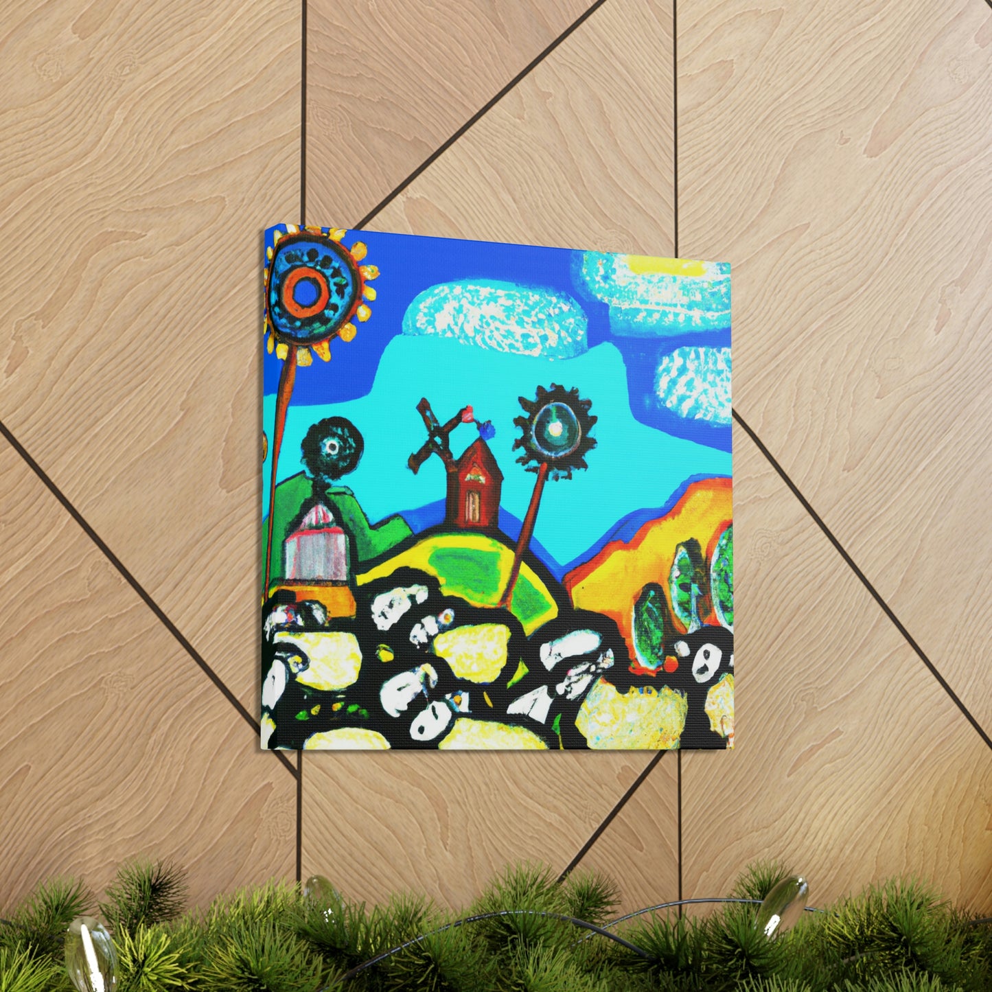 Sheep in Pastoral Scene - Canvas