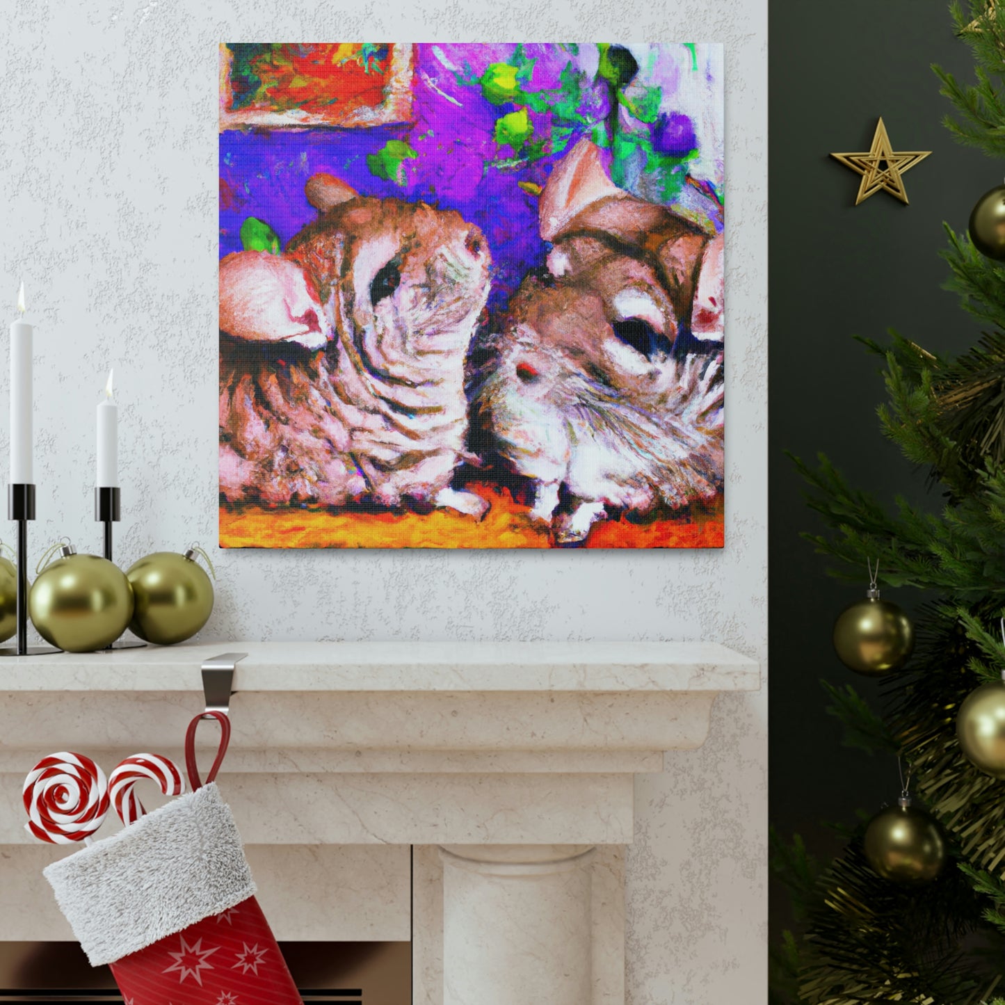 Chinchillas in Impressionism - Canvas