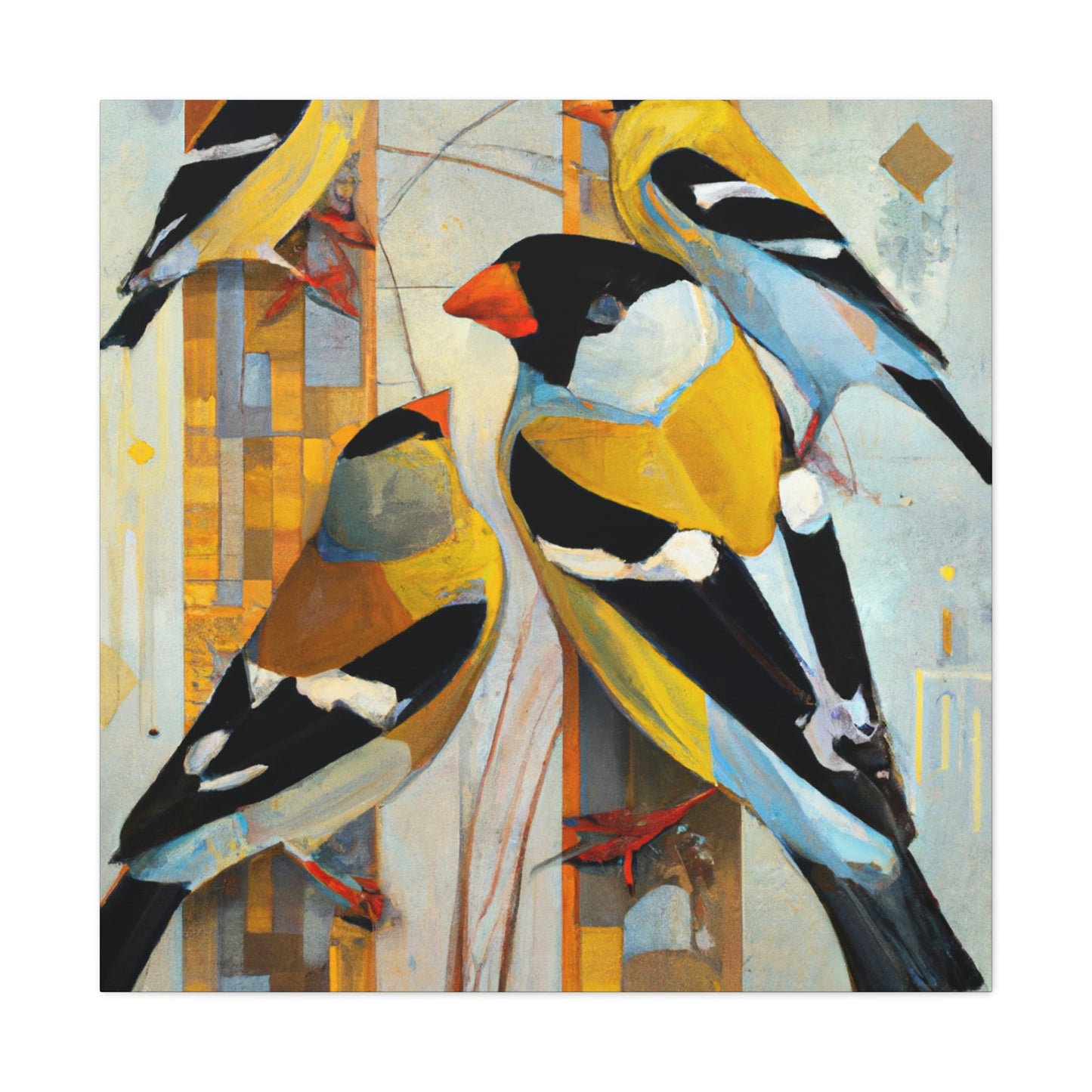 "Goldfinch in Deco Style" - Canvas