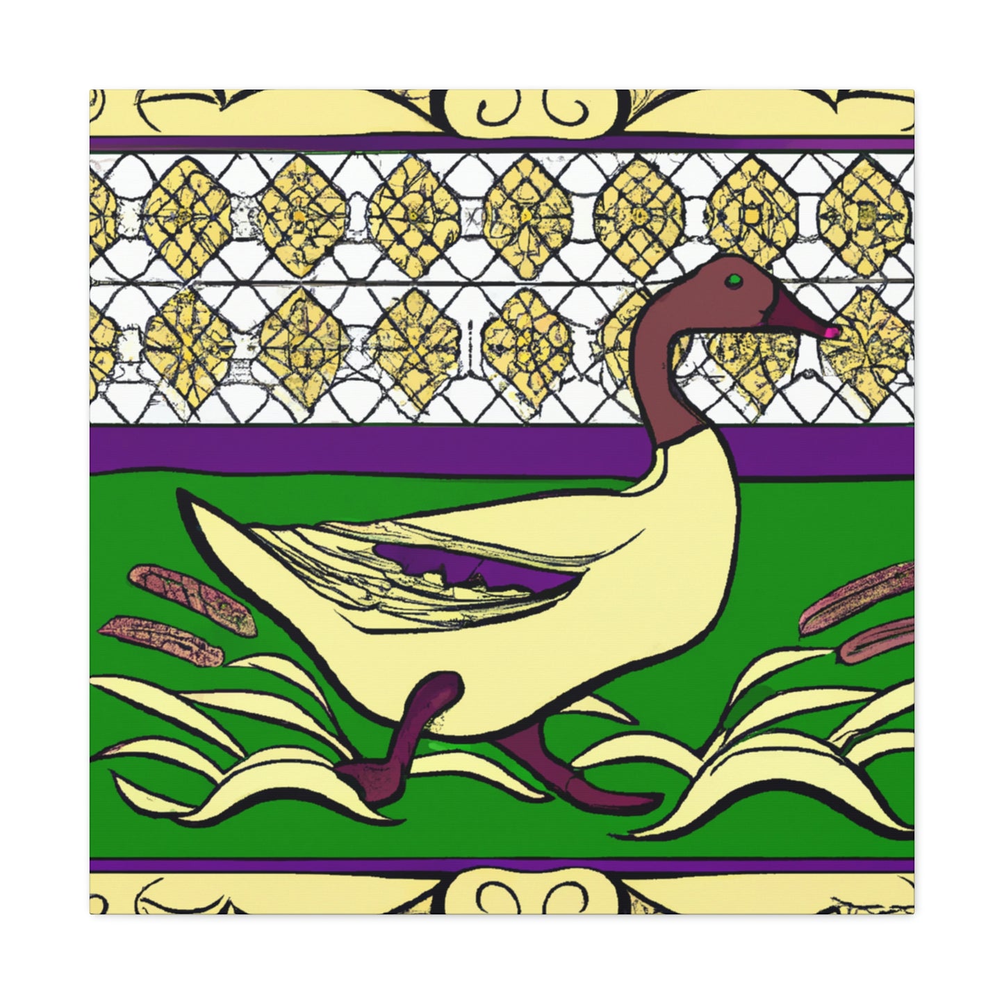 "Duck in Art Nouveau". - Canvas