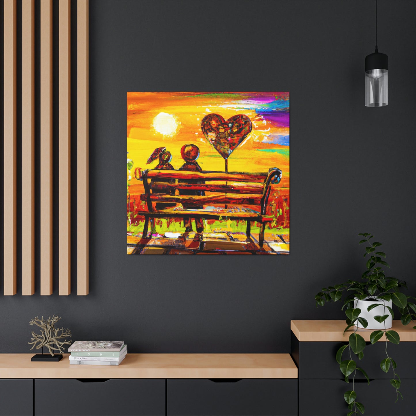 "Love's Embrace Bench" - Canvas