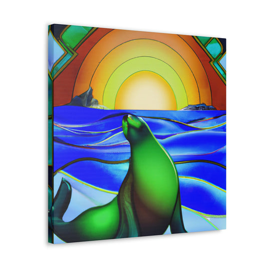 "Serene Sea Lion Sleek" - Canvas