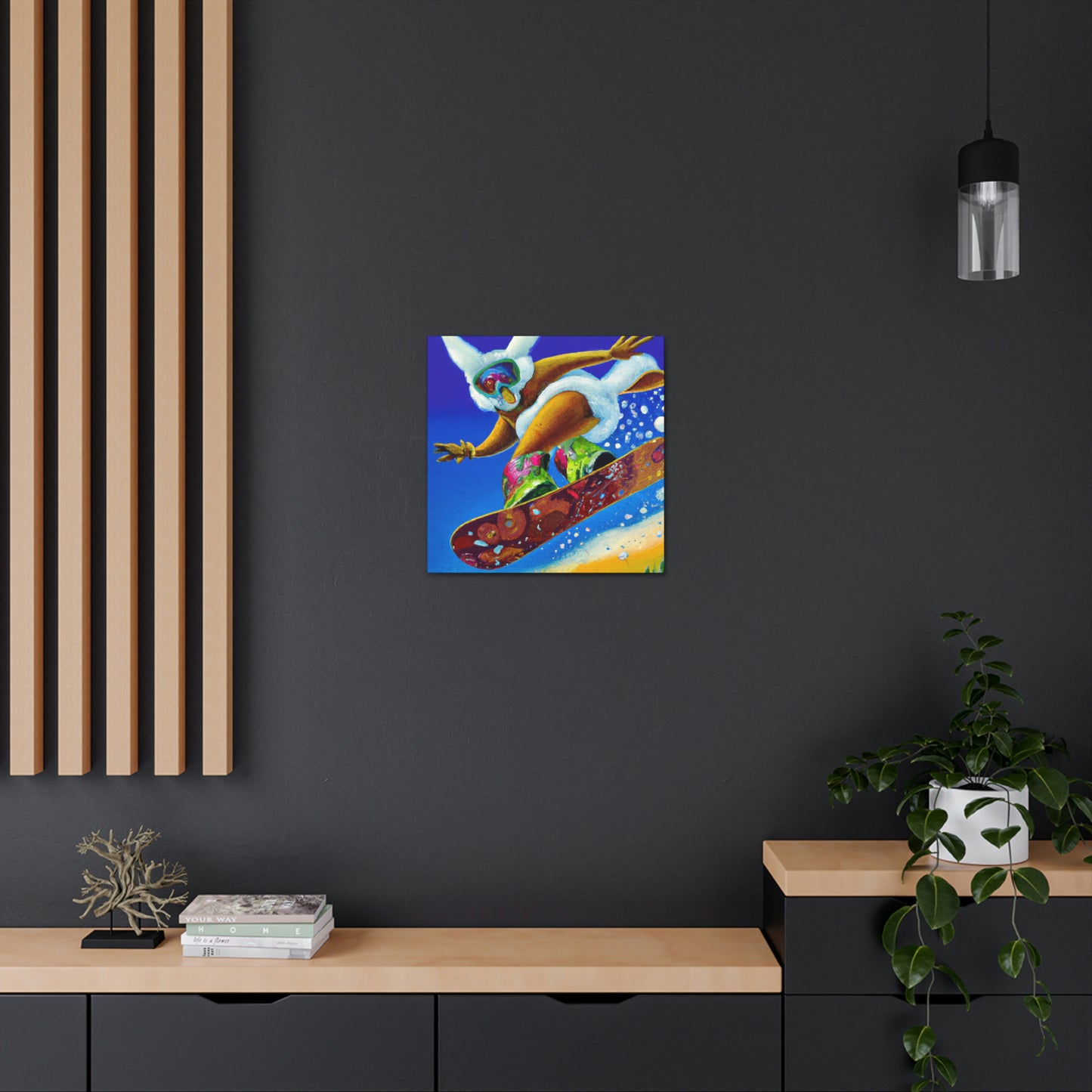 "Snow Boarding Deco Splendor" - Canvas