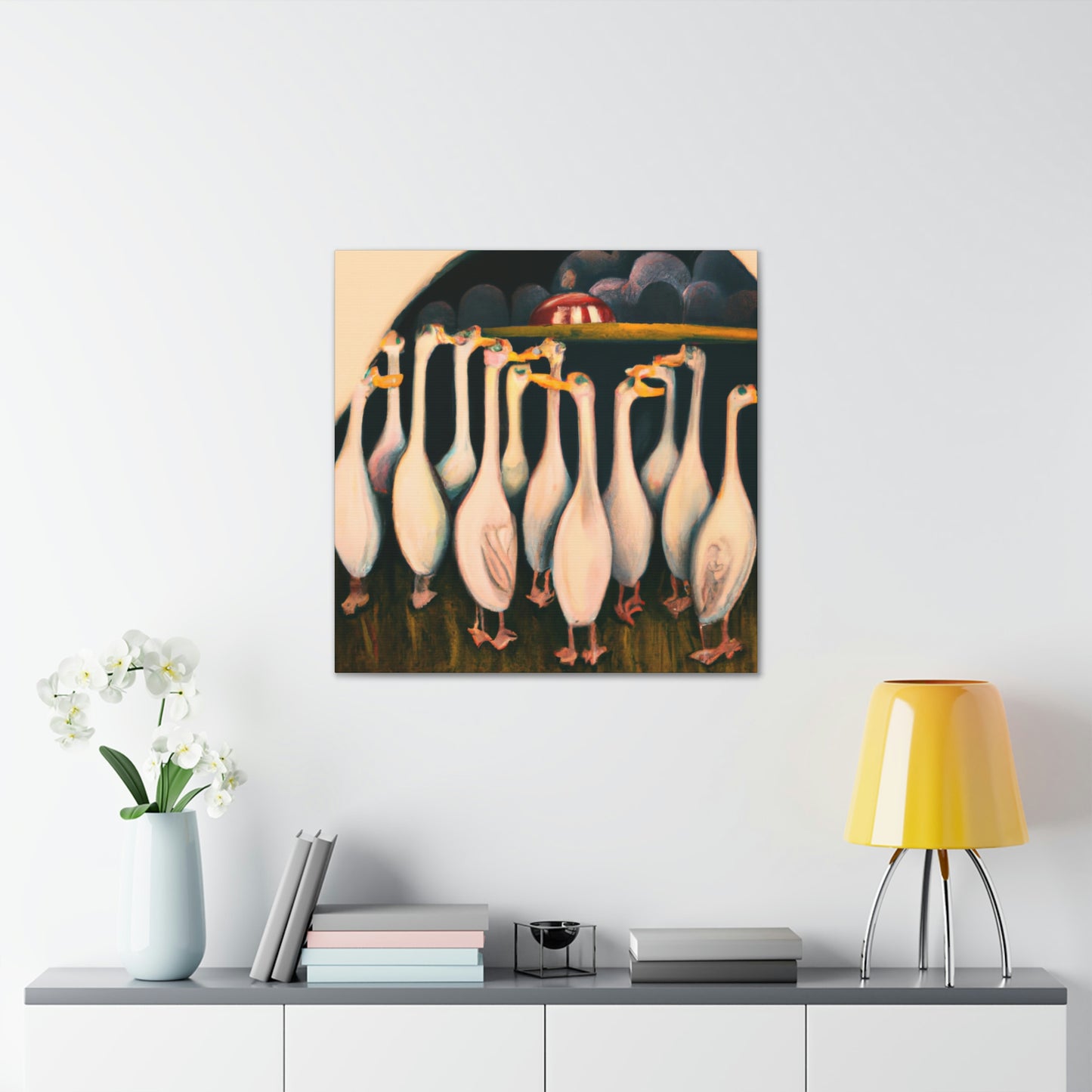 "Geese in Flight, Sunlit" - Canvas