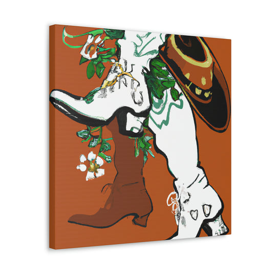 "Elegant Boots in Bloom" - Canvas