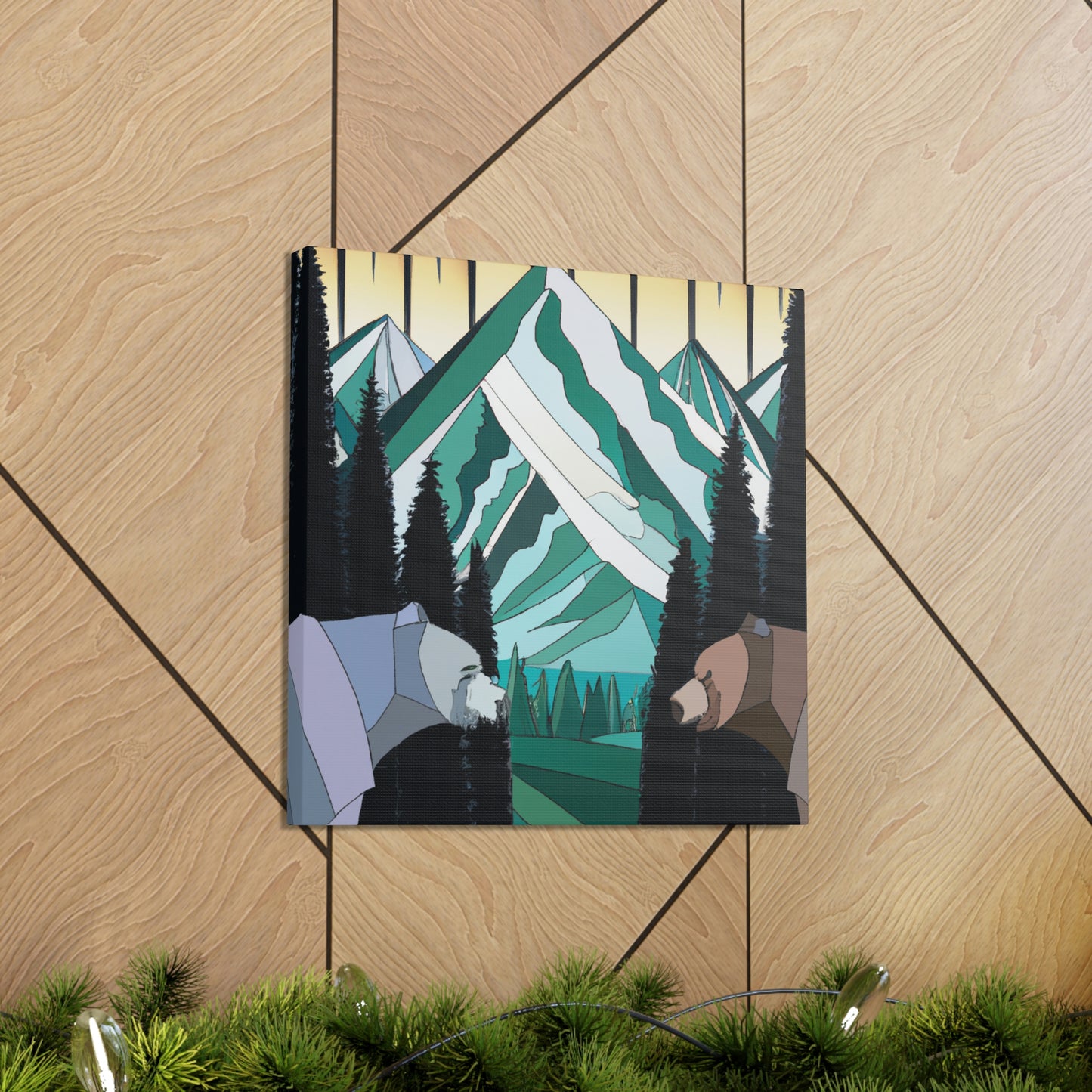 "Bold Bear in Deco" - Canvas