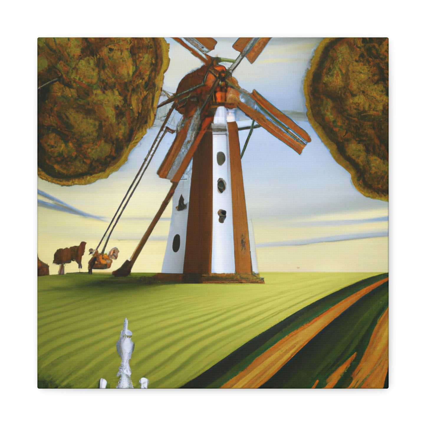 Windmill in Bloomtime - Canvas