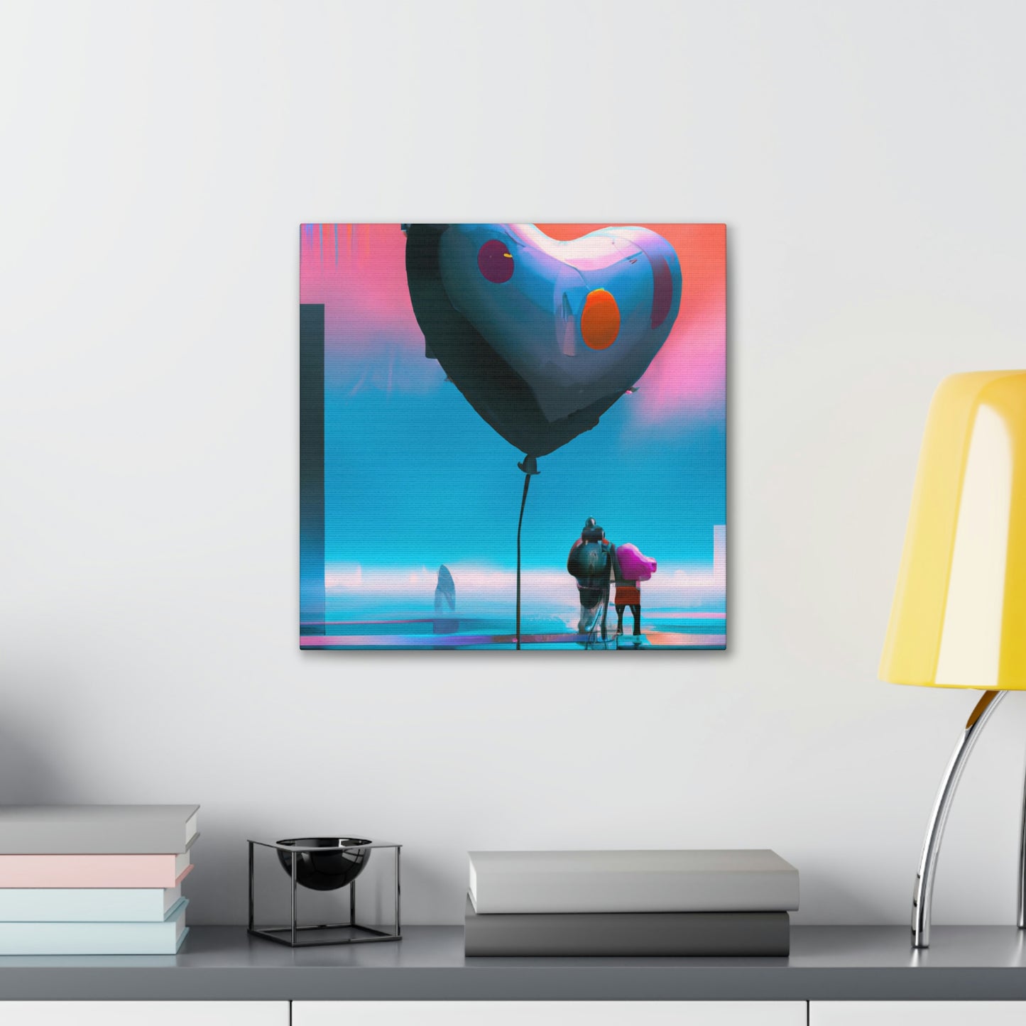 "Heart Balloon Ascension" - Canvas