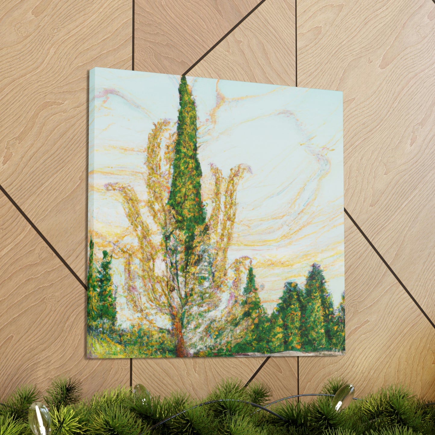 Cypress Tree Reflection - Canvas