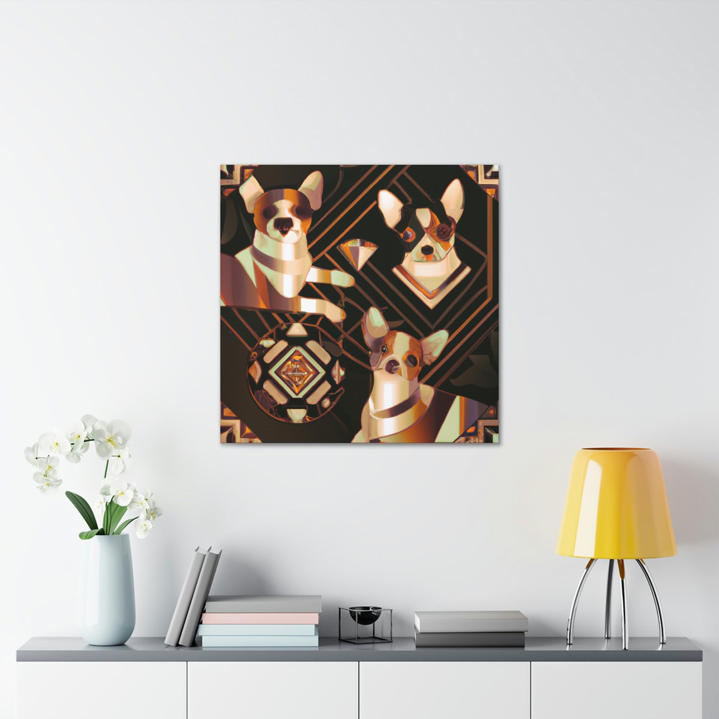 "Chihuahua's Deco Dance" - Canvas