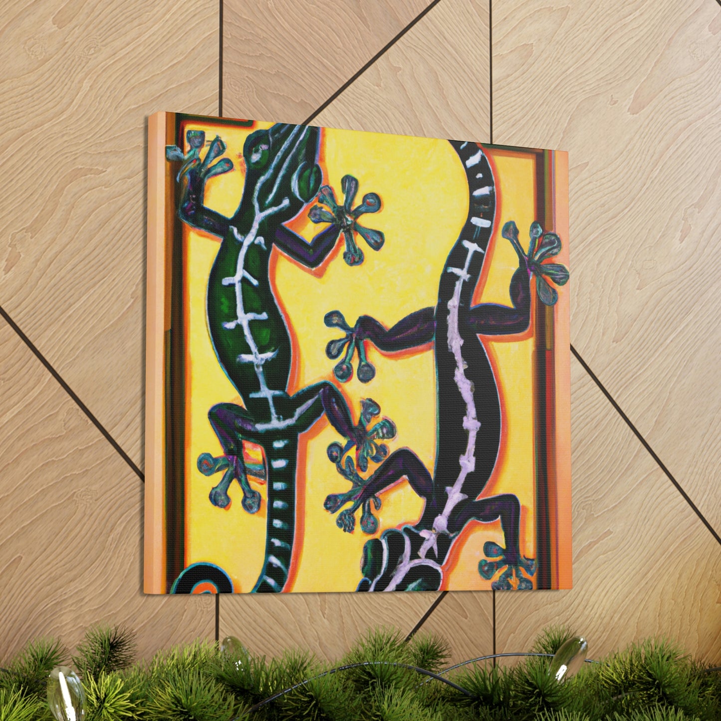 Geckos in Art Deco - Canvas