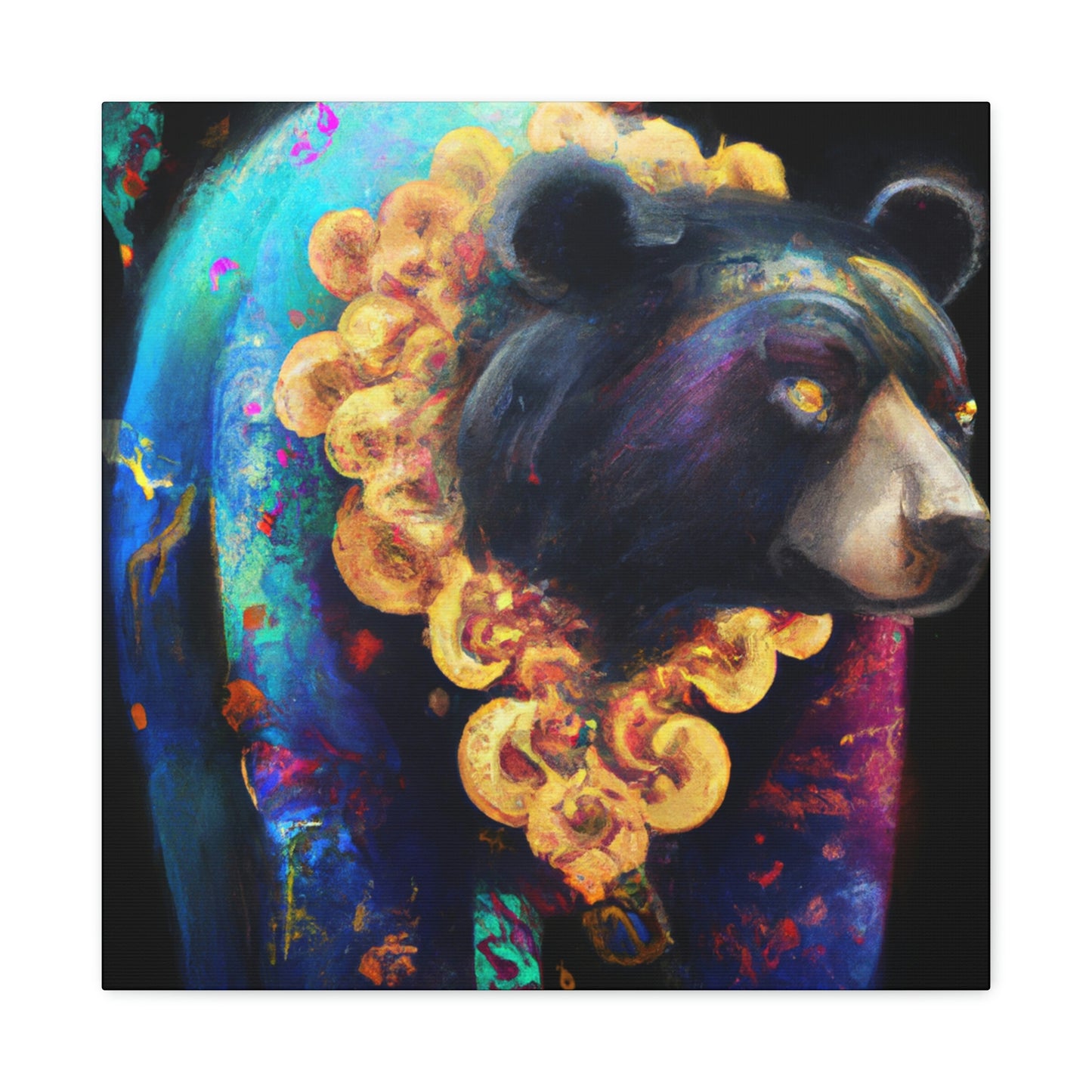 Asiatic Black Bear Gleaming - Canvas