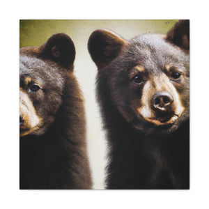 "Black Bears in Nature" - Canvas