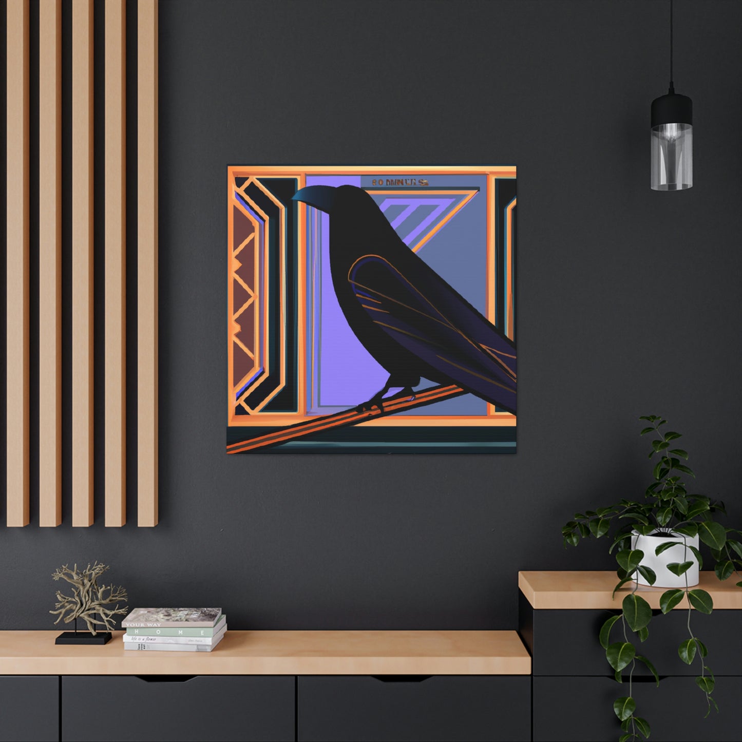 "Crow Over Art Deco." - Canvas