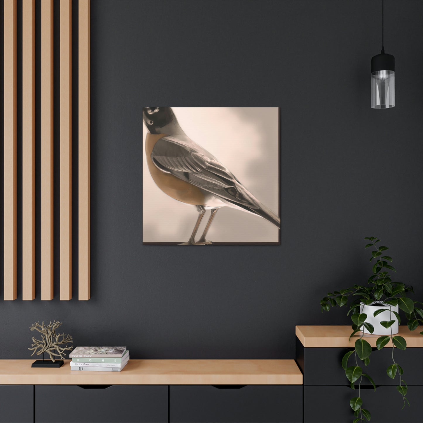 "Robins in Reflection Art" - Canvas