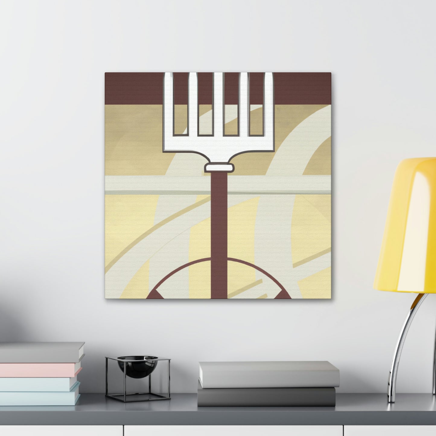 "Flamboyant Deco Pitchfork" - Canvas