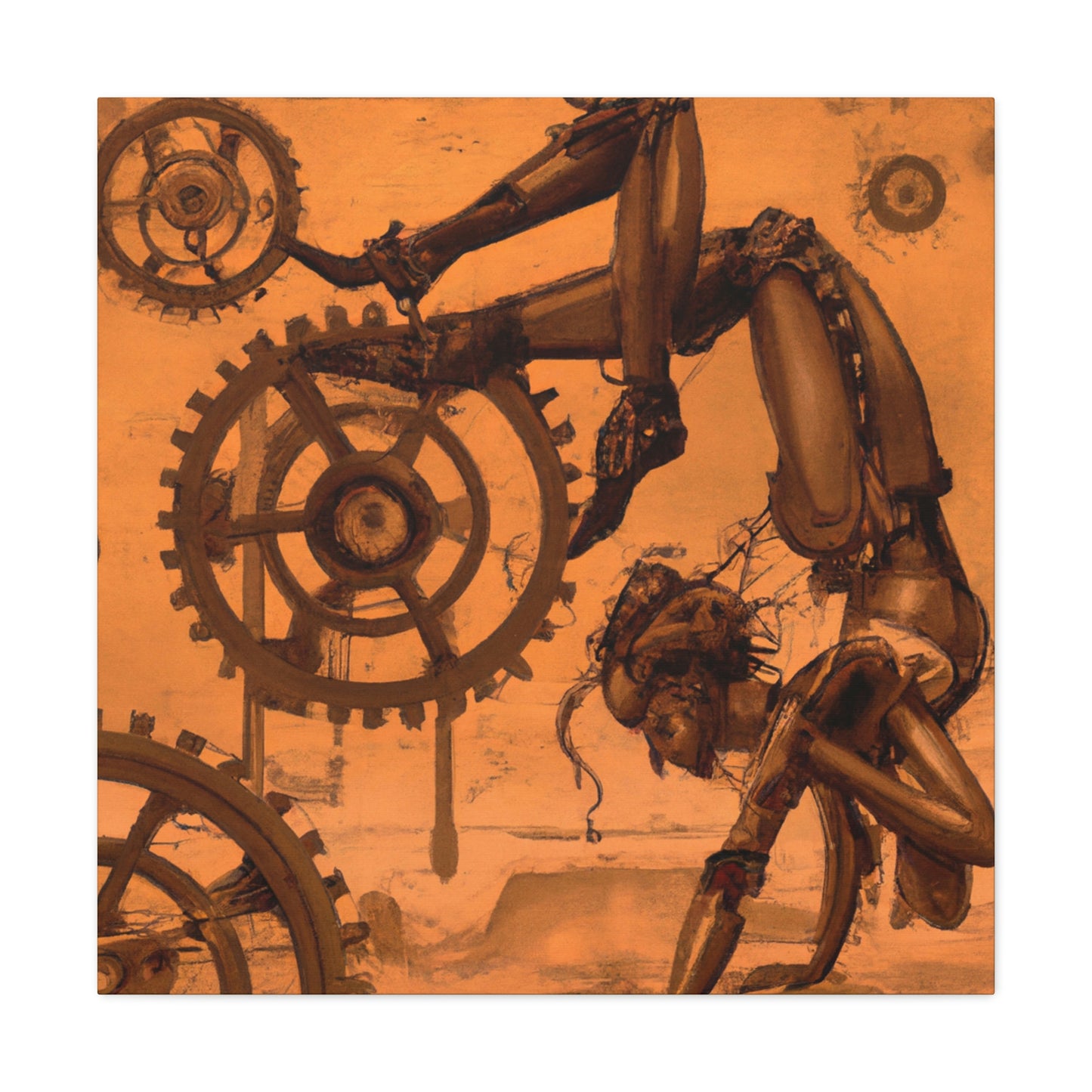 "Yoga In Steampunk Age" - Canvas