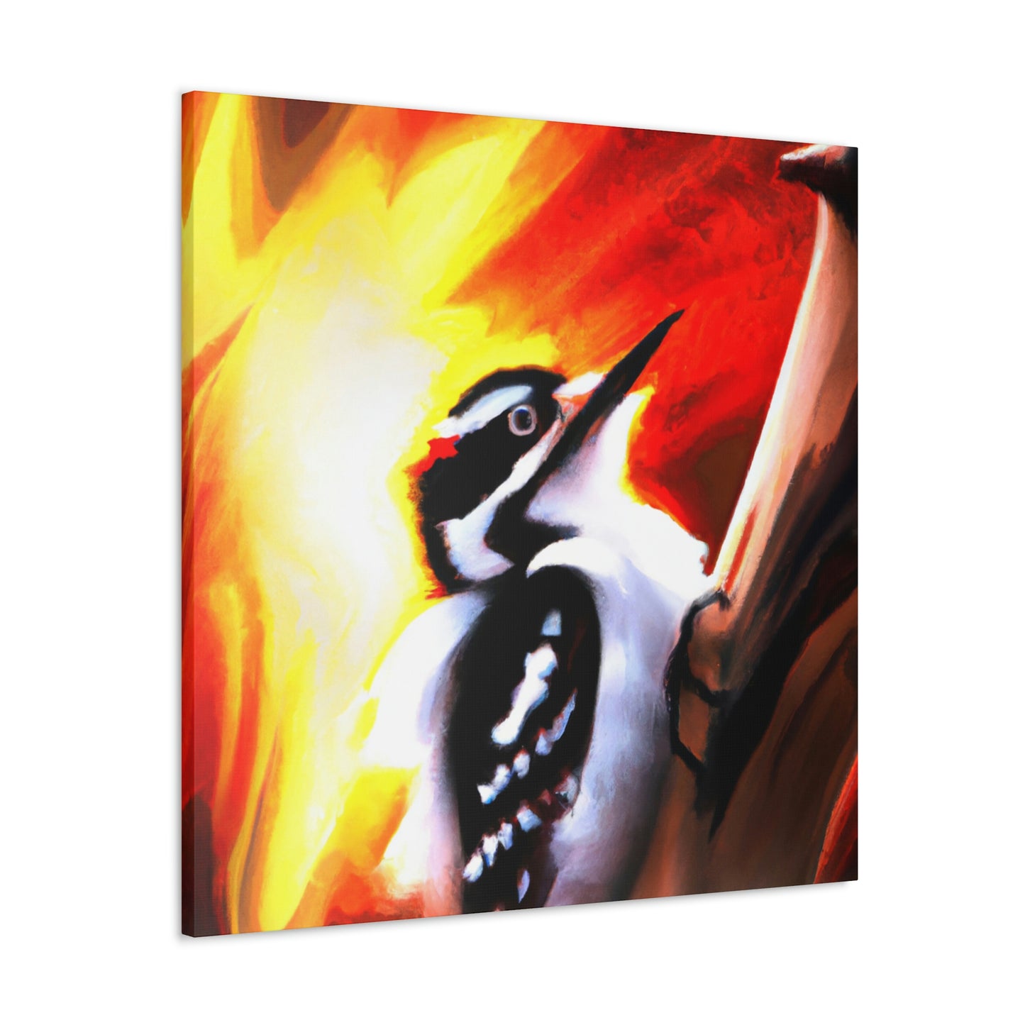 "Downy Woodpecker Soujourn" - Canvas