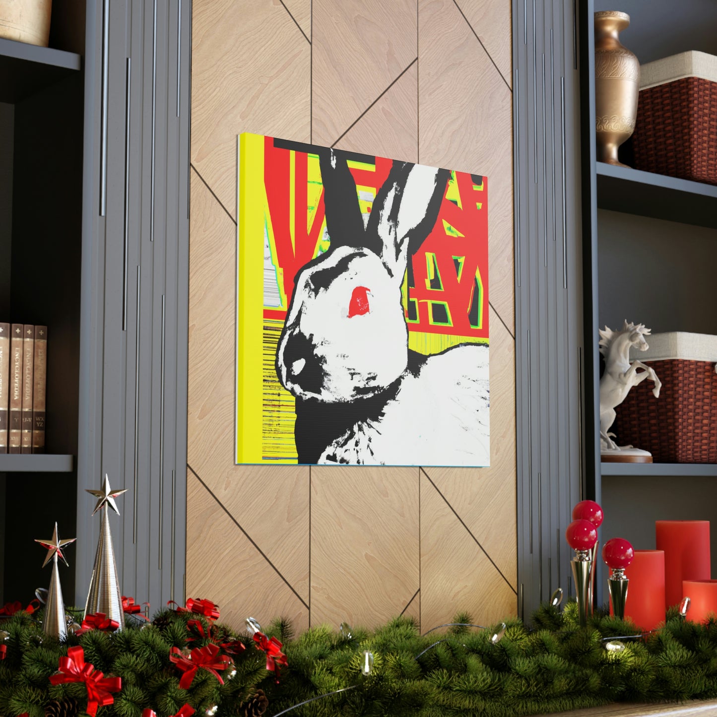 Rabbit in Moonlight Glow. - Canvas