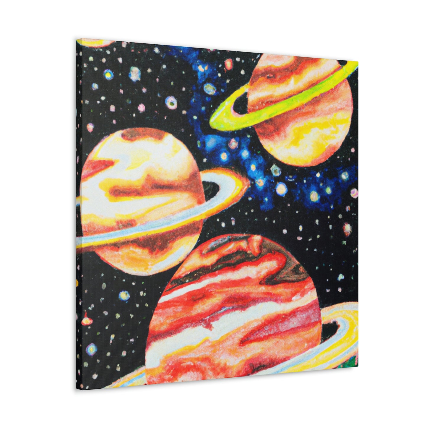 Planets in Pointillism - Canvas