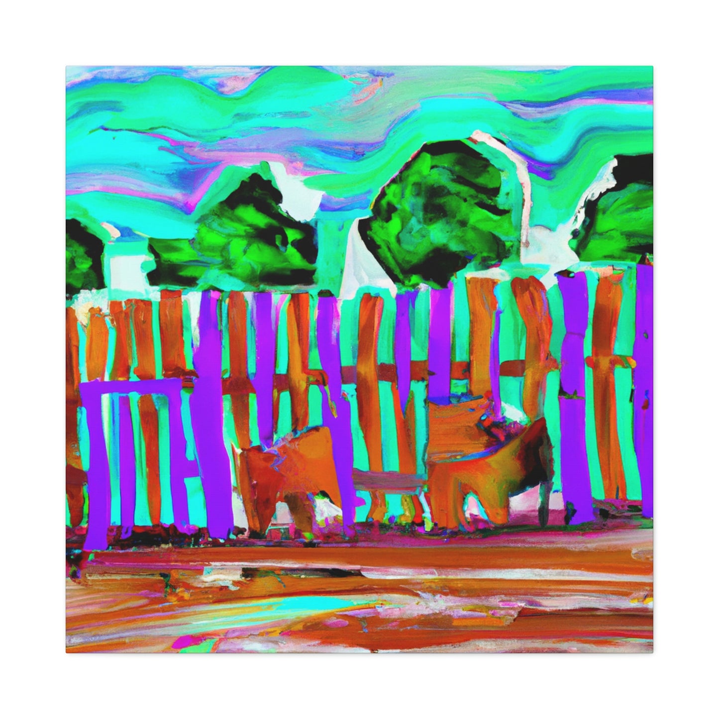 Fence of the Farm - Canvas