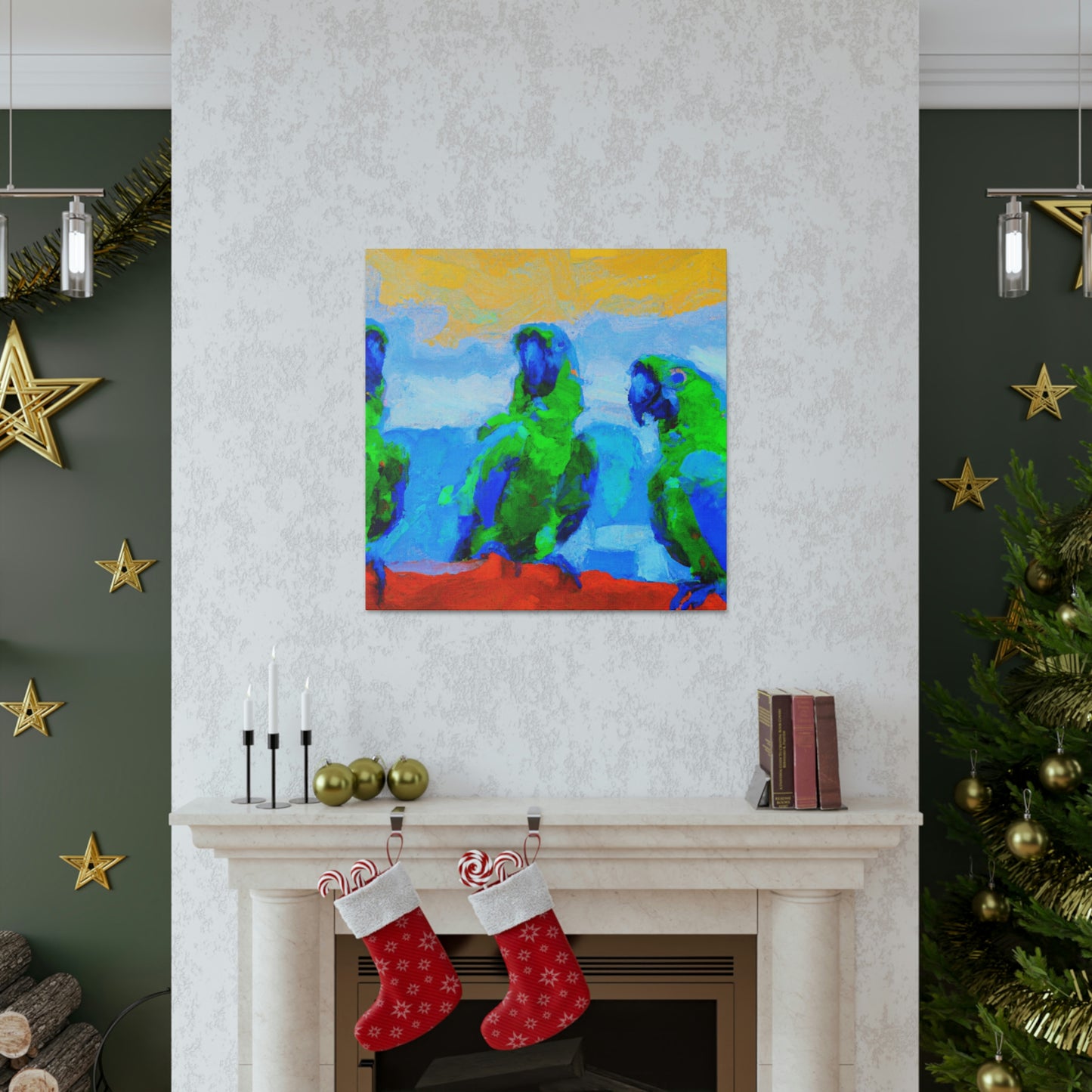 "Parrots Tinged with Passion" - Canvas