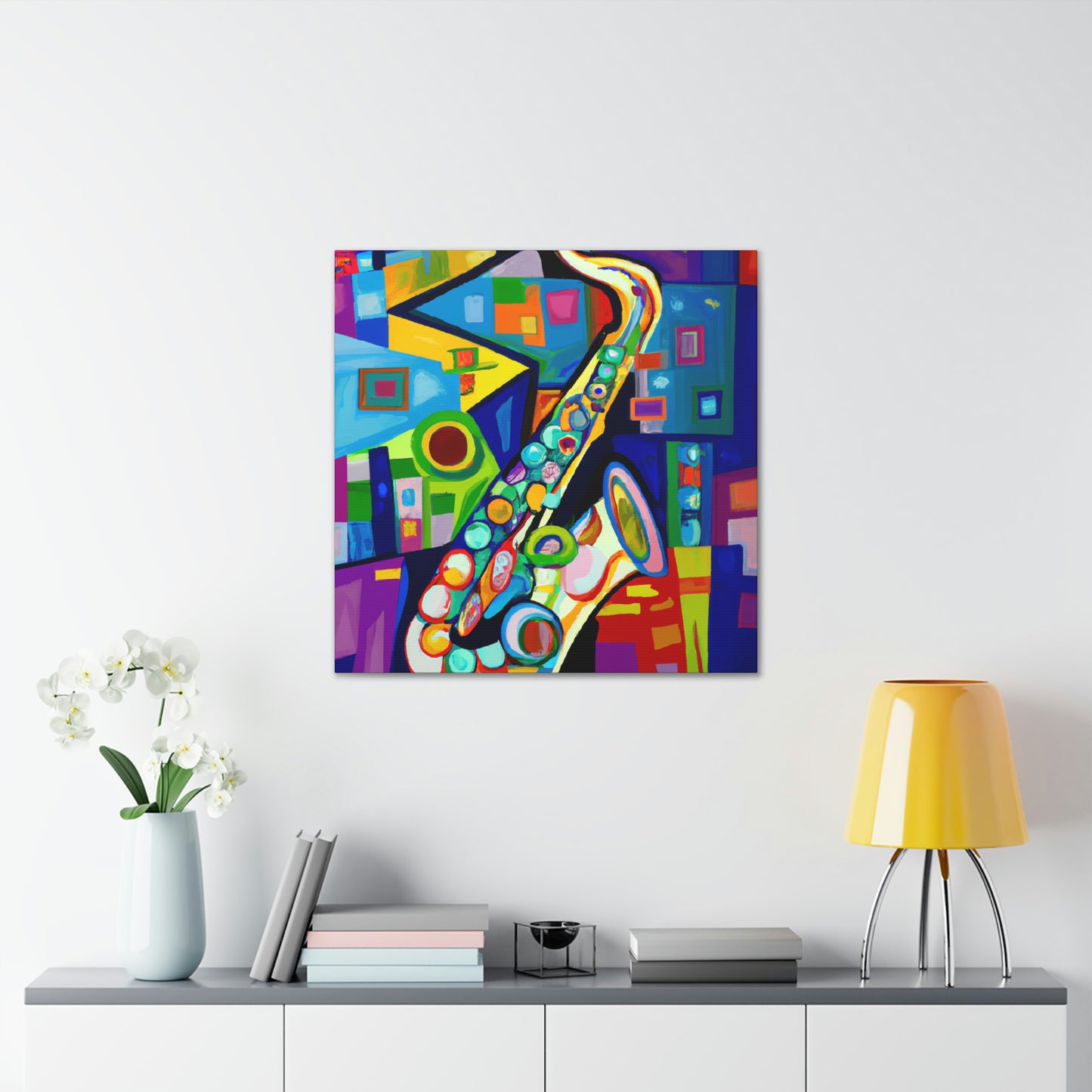 Saxophone in Blue Hues - Canvas