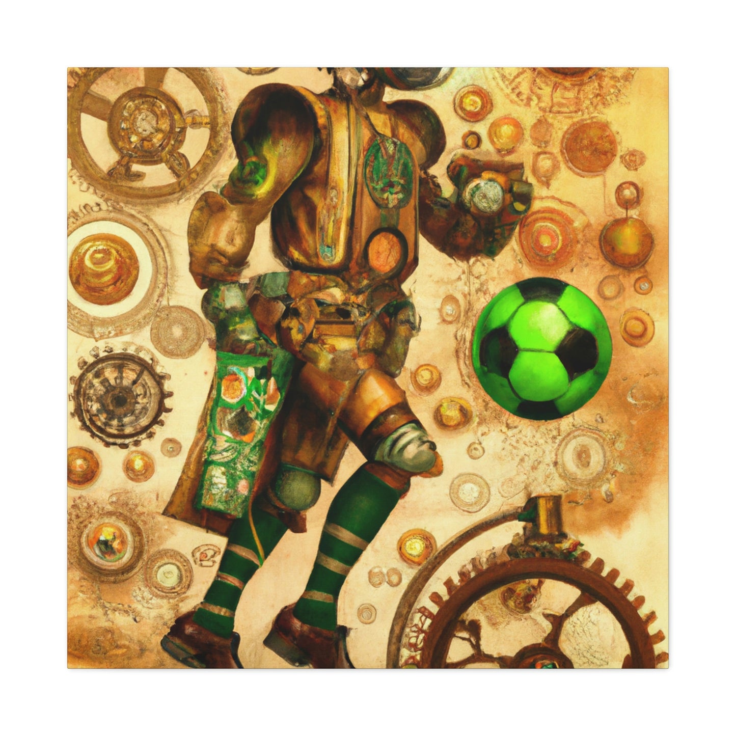 Soccer in Steampunk Age - Canvas