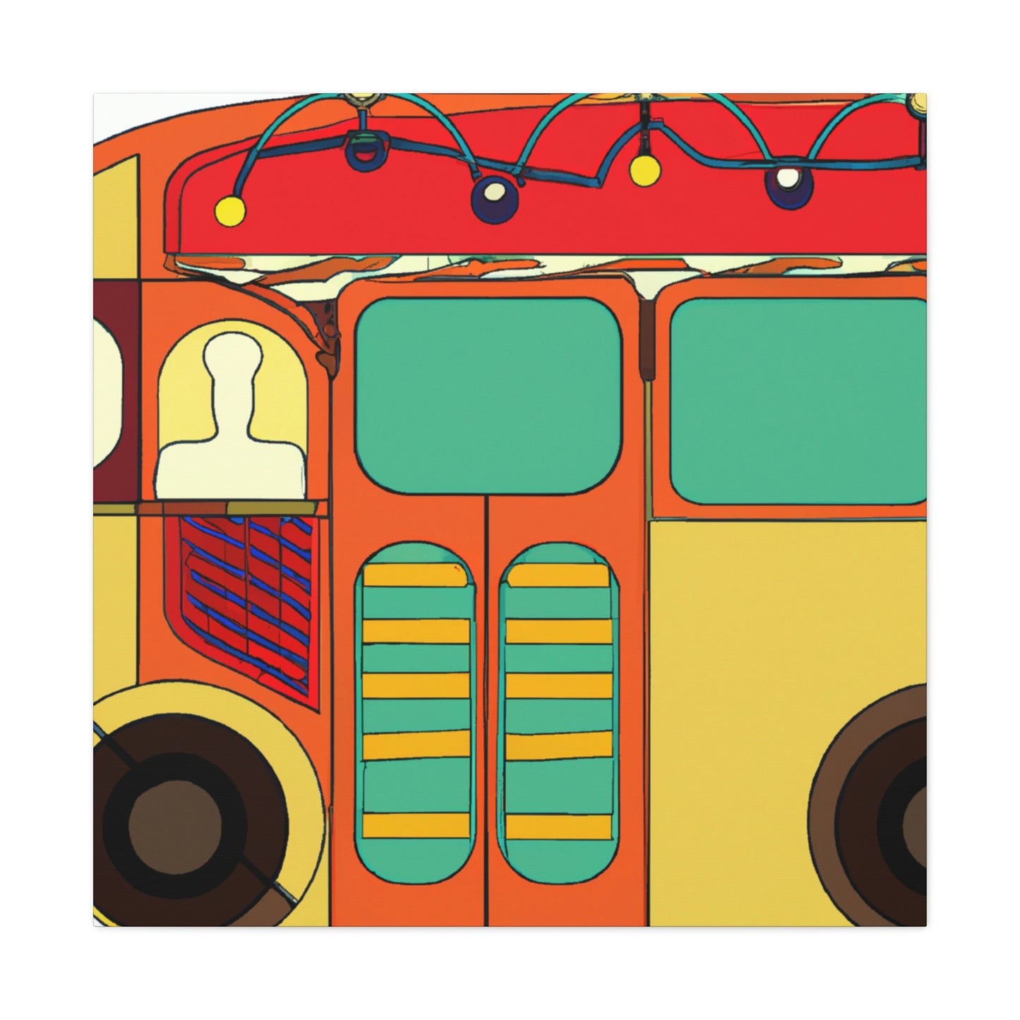 "Bus In Art Deco" - Canvas