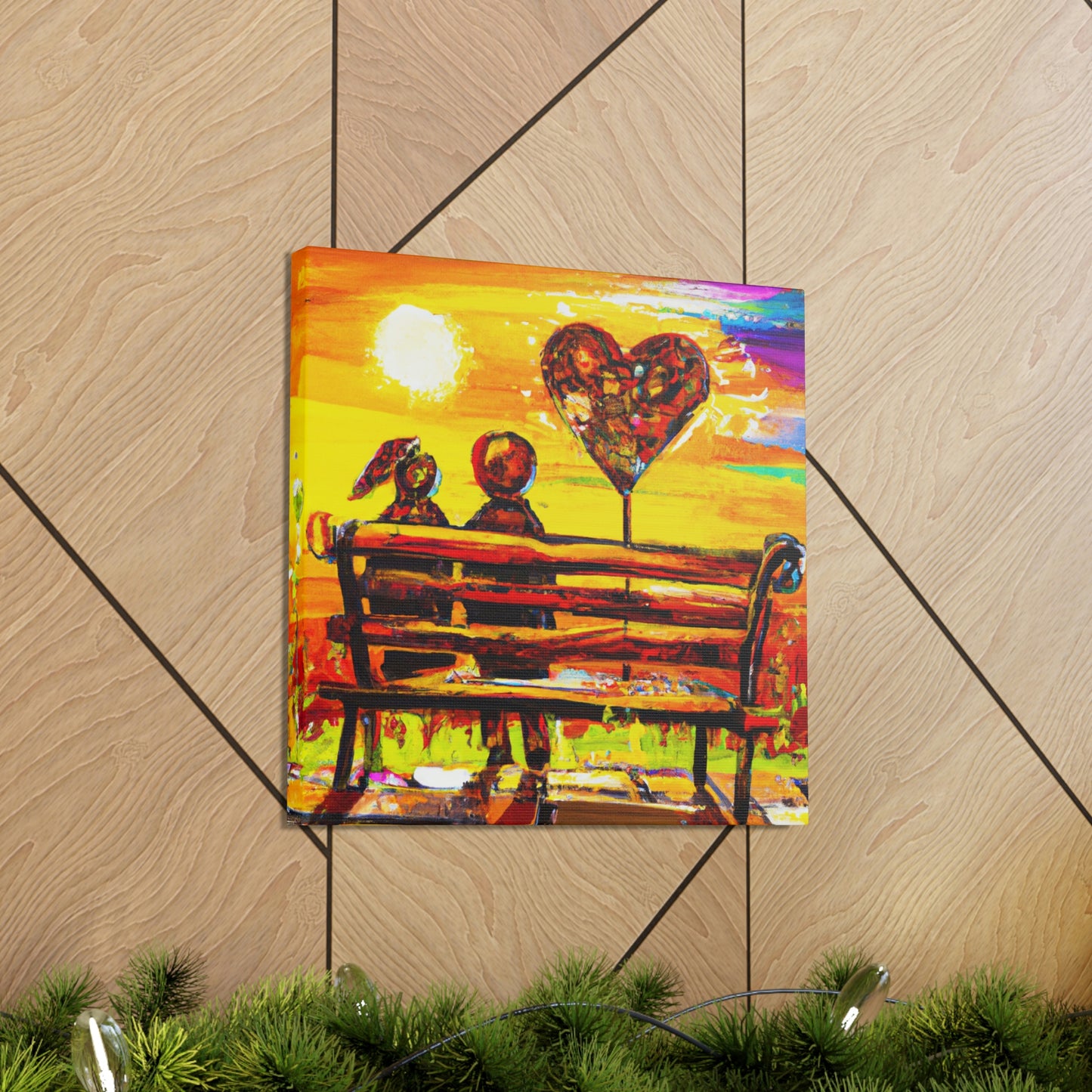 "Love's Embrace Bench" - Canvas