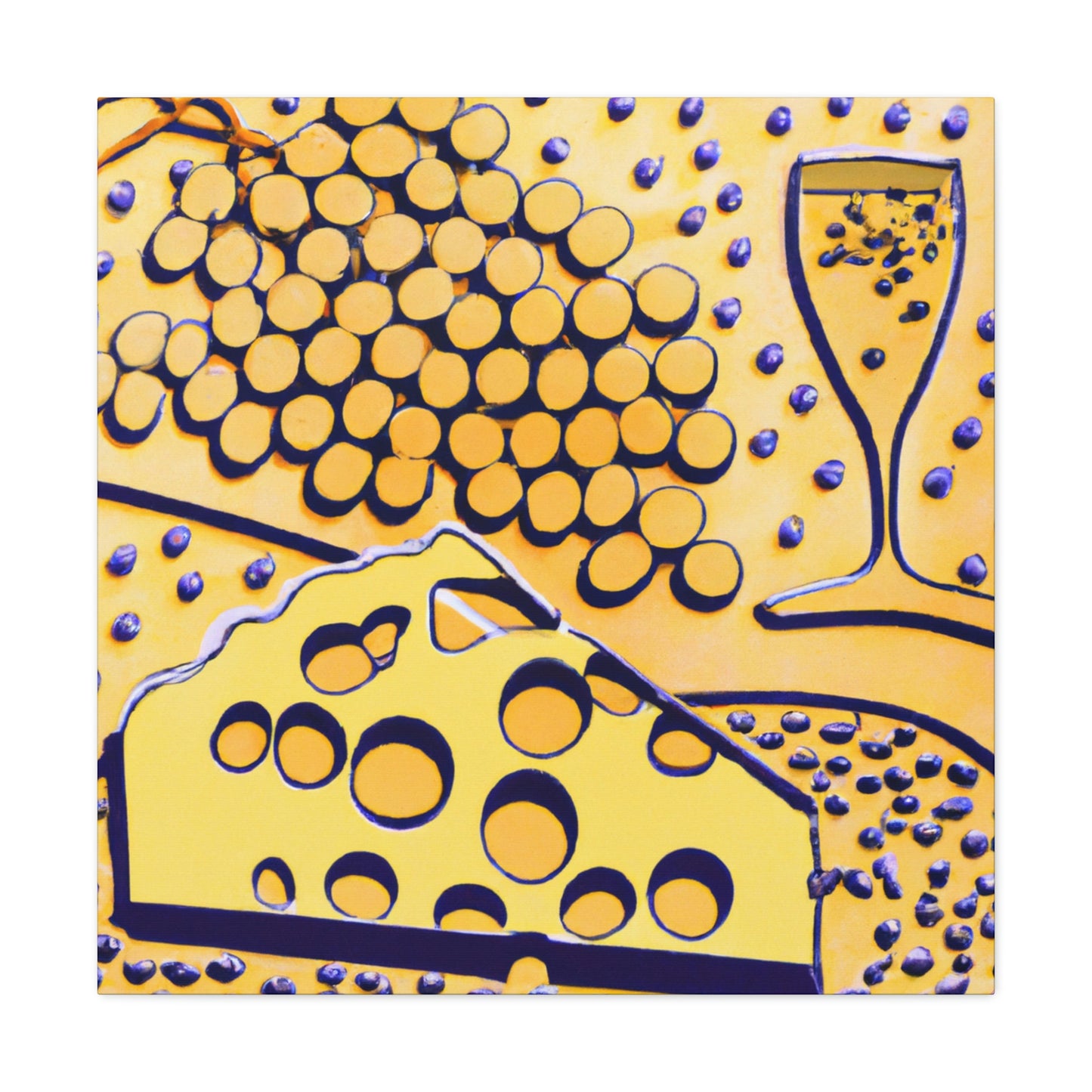 Cheese Grapes Mosaic - Canvas