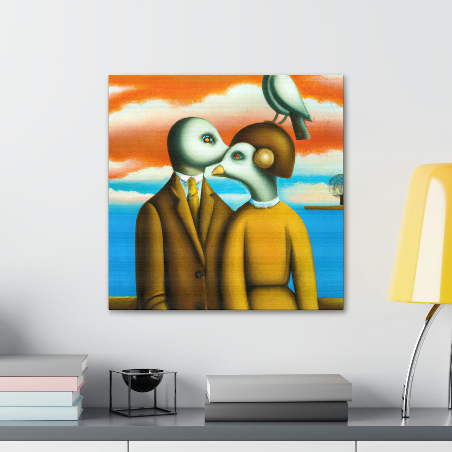 "Lovebirds in Surrealism - Canvas