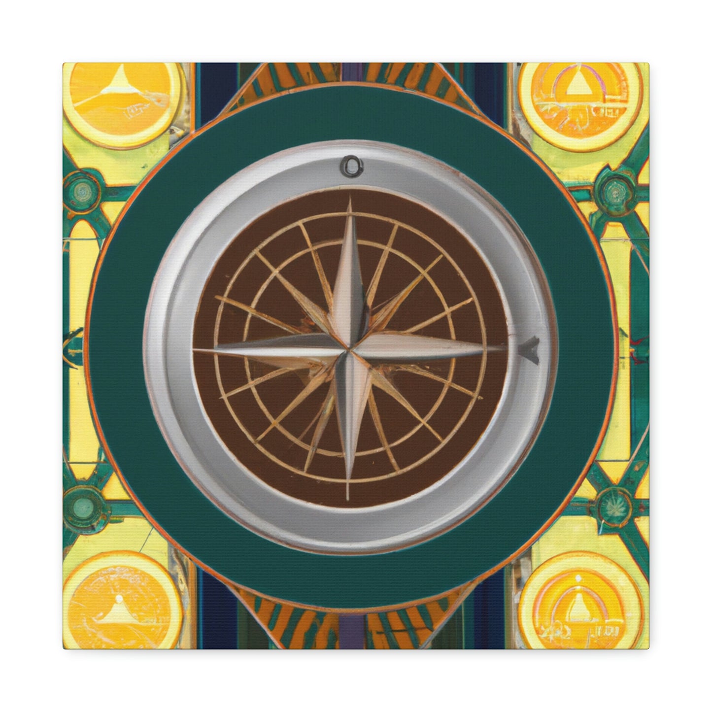 Vibrant Deco Compass - Canvas